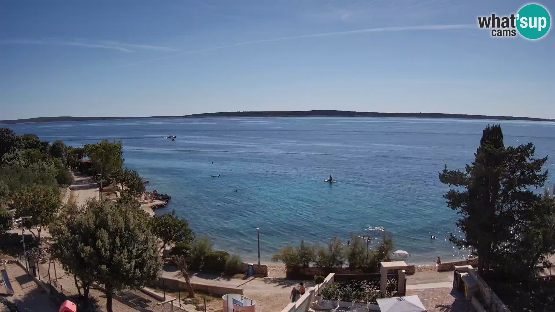Web kamera Plaža Male Mandre – Pogled uživo s otoka Paga