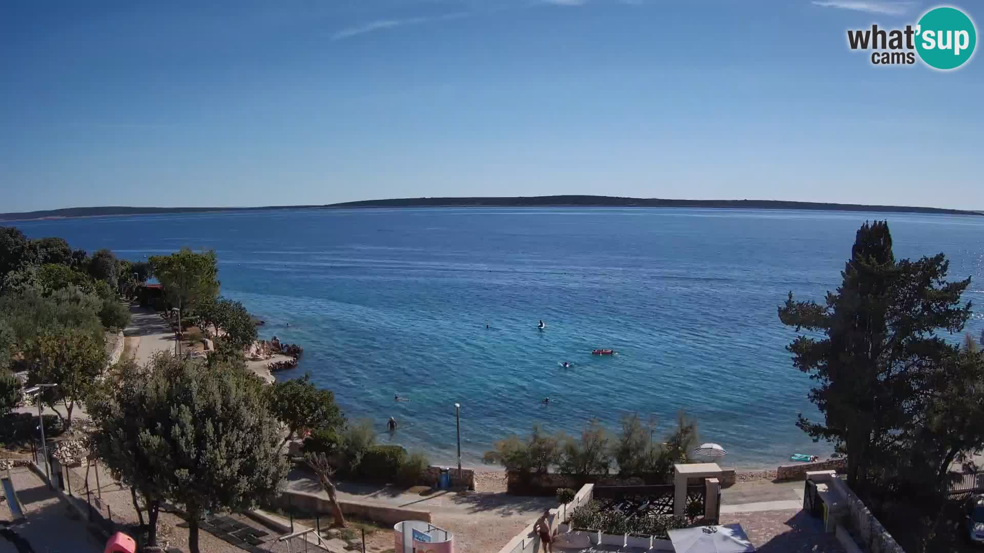 Webcam Plage Male Mandre – Vue en direct depuis l’île de Pag