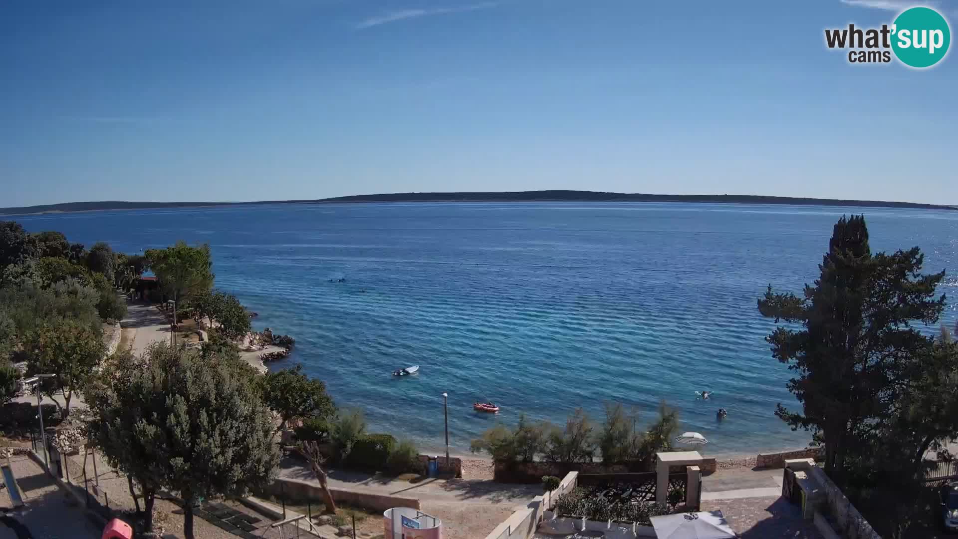 Webcam Plage Male Mandre – Vue en direct depuis l’île de Pag