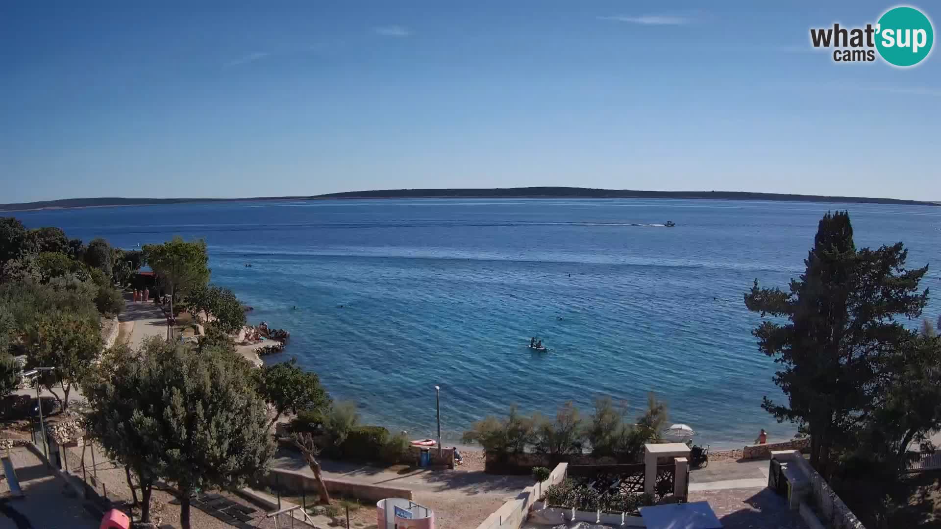 Webcam Plage Male Mandre – Vue en direct depuis l’île de Pag