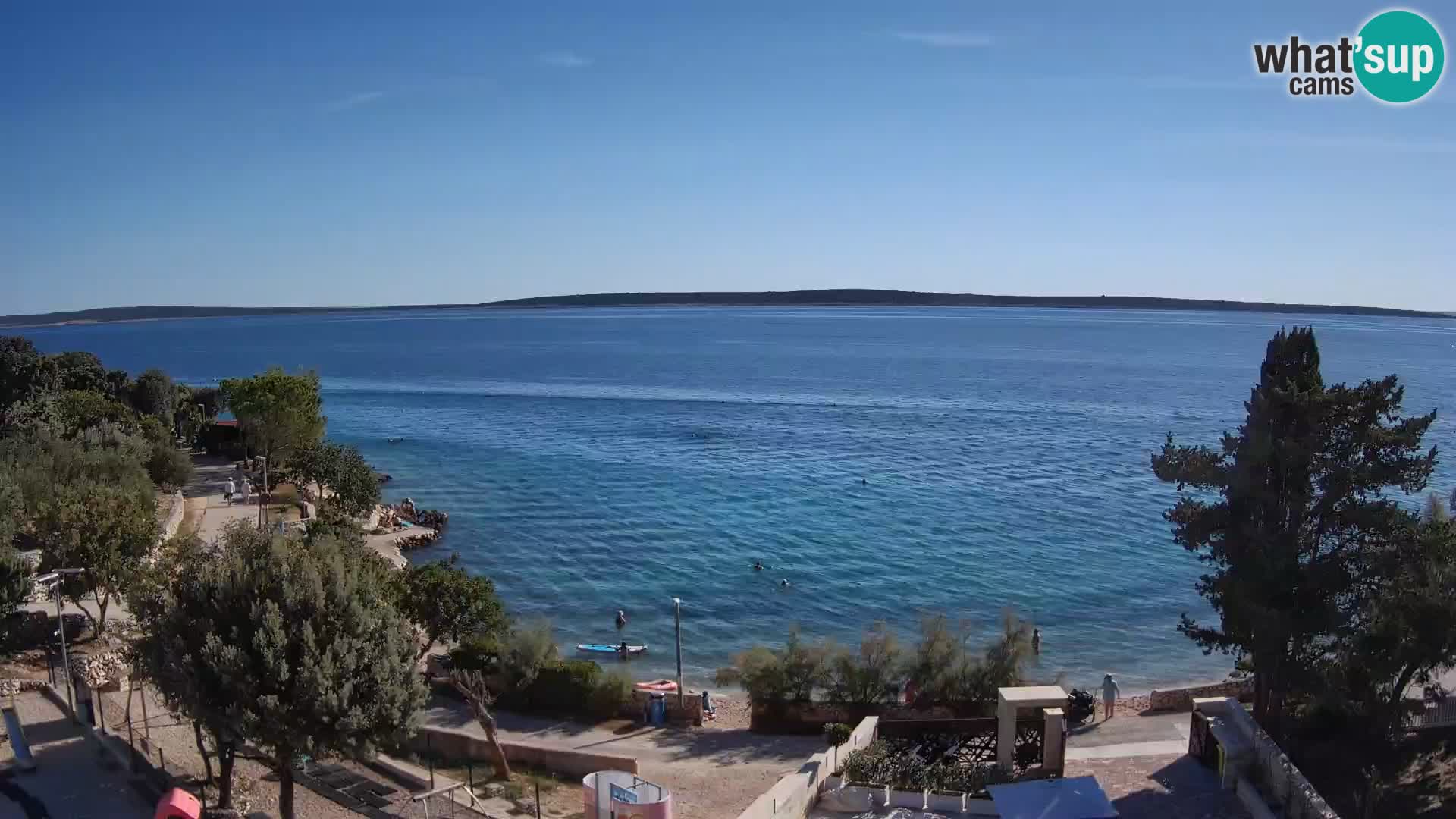 Web kamera Plaža Male Mandre – Pogled uživo s otoka Paga