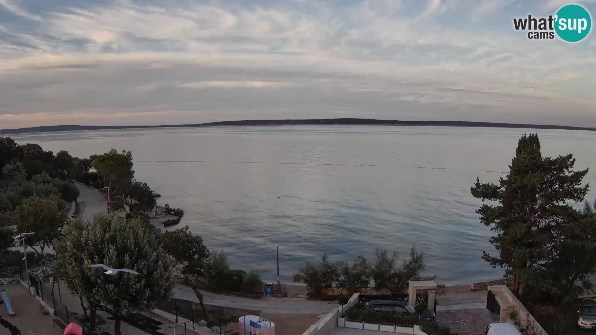 Web kamera Plaža Male Mandre – Pogled uživo s otoka Paga