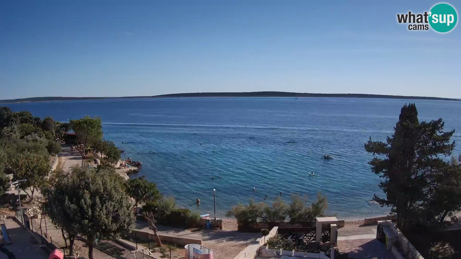 Webcam Plage Male Mandre – Vue en direct depuis l’île de Pag