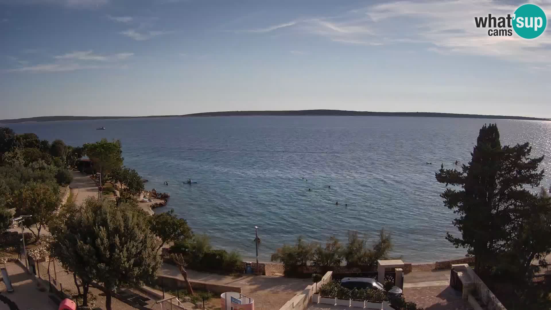 Webcam Plage Male Mandre – Vue en direct depuis l’île de Pag