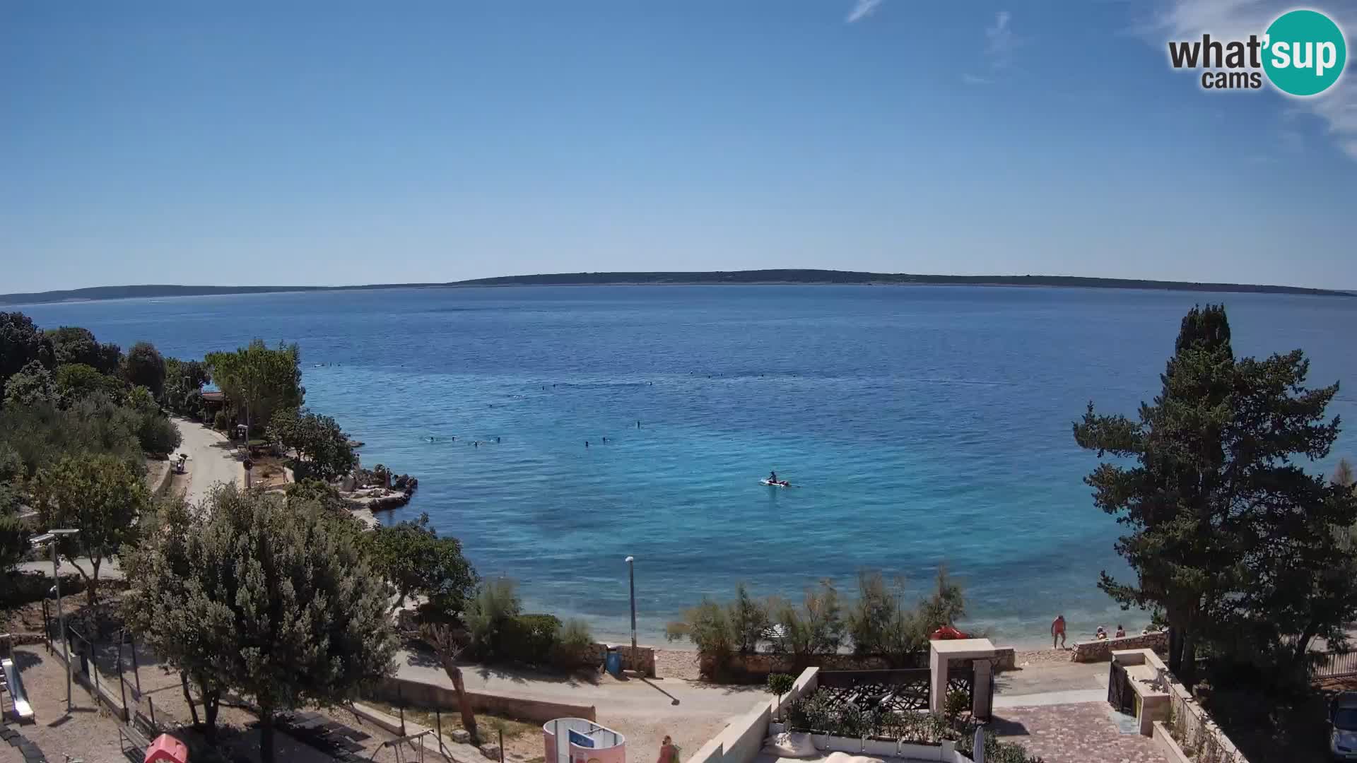 Webcam Plage Male Mandre – Vue en direct depuis l’île de Pag