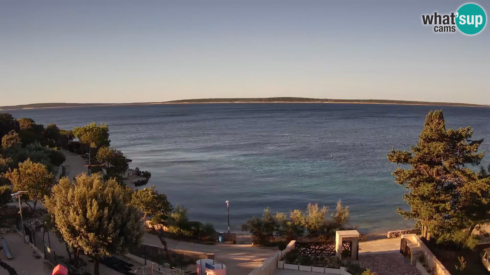 Webcam Plage Male Mandre – Vue en direct depuis l’île de Pag