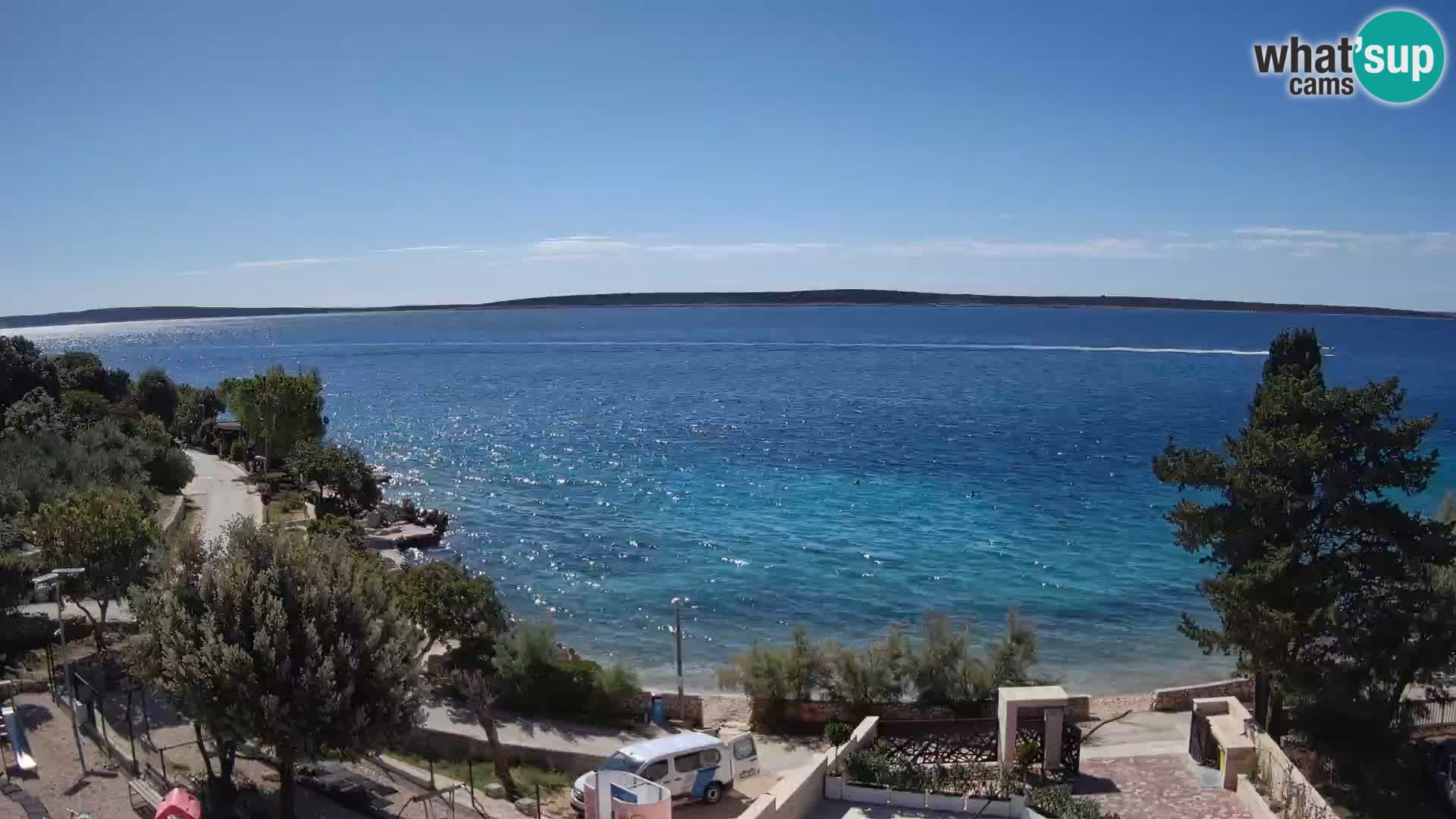 Webcam Strand Male Mandre – Liveblick von der Insel Pag