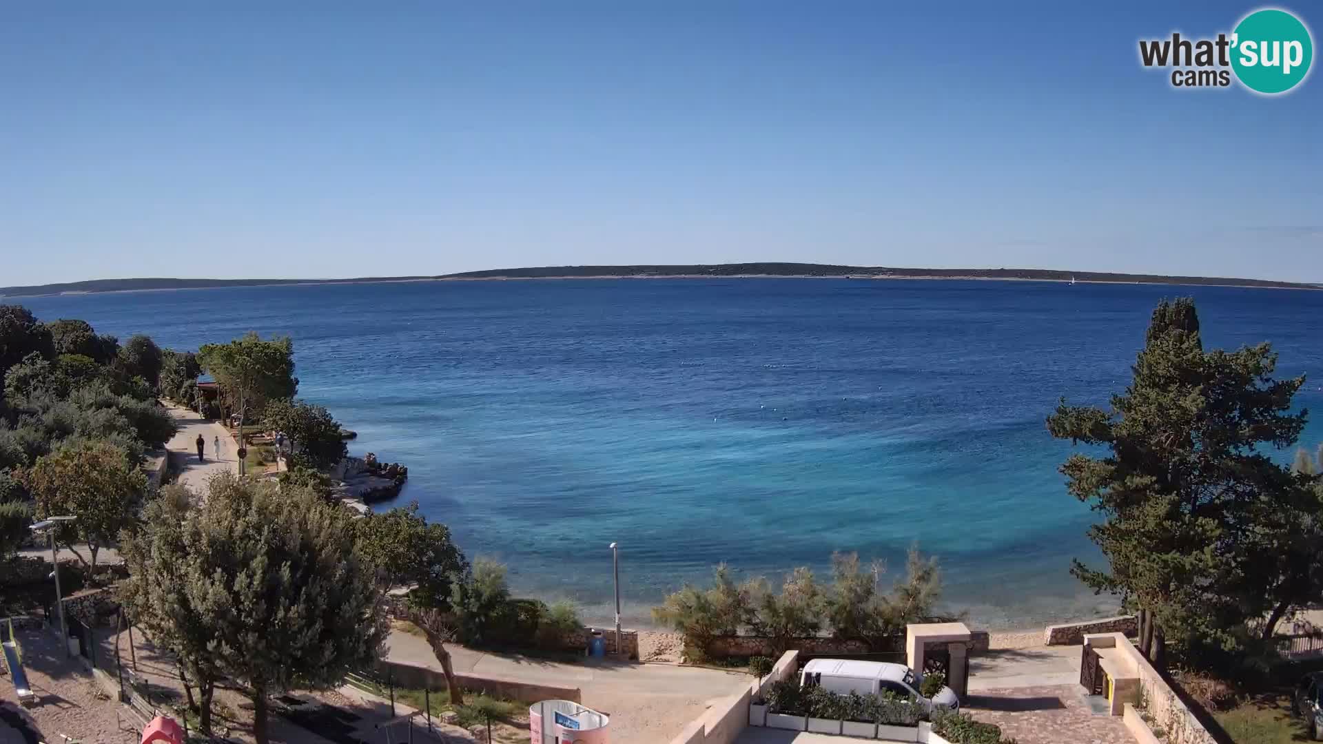 Webcam Plaža Male Mandre – Diretta dalla spiaggia sull’isola di Pag