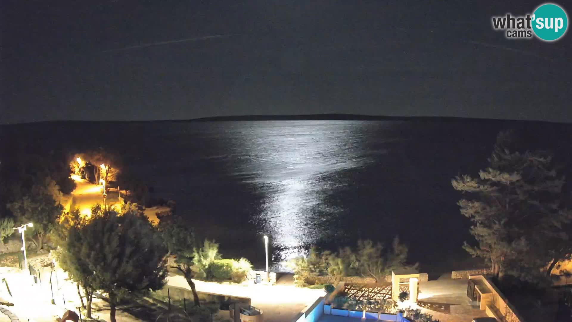 Web kamera Plaža Male Mandre – Pogled uživo s otoka Paga