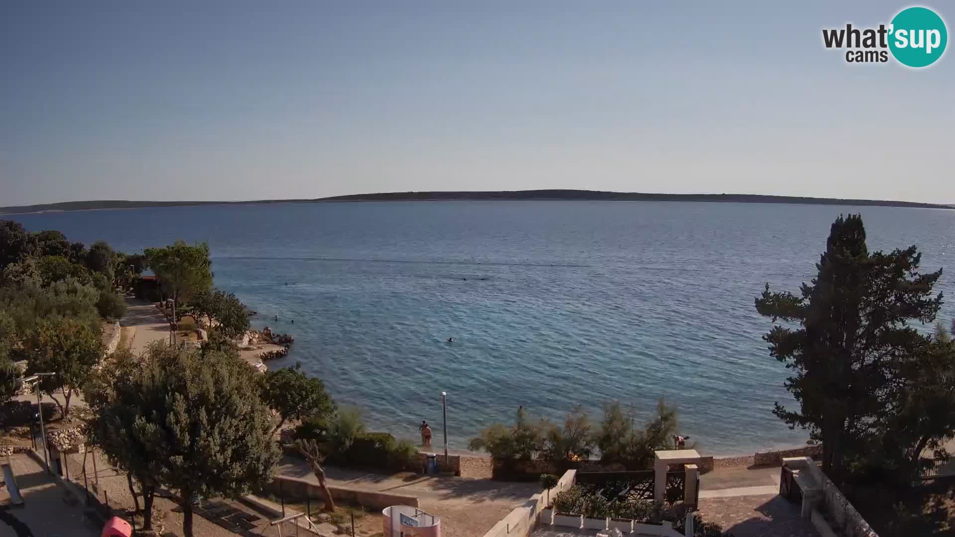 Web kamera Plaža Male Mandre – Pogled uživo s otoka Paga