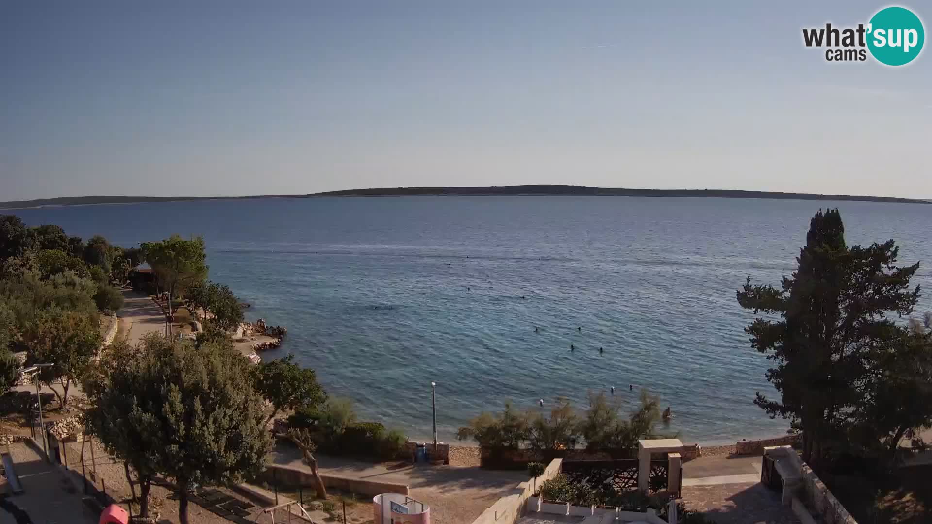 Web kamera Plaža Male Mandre – Pogled uživo s otoka Paga