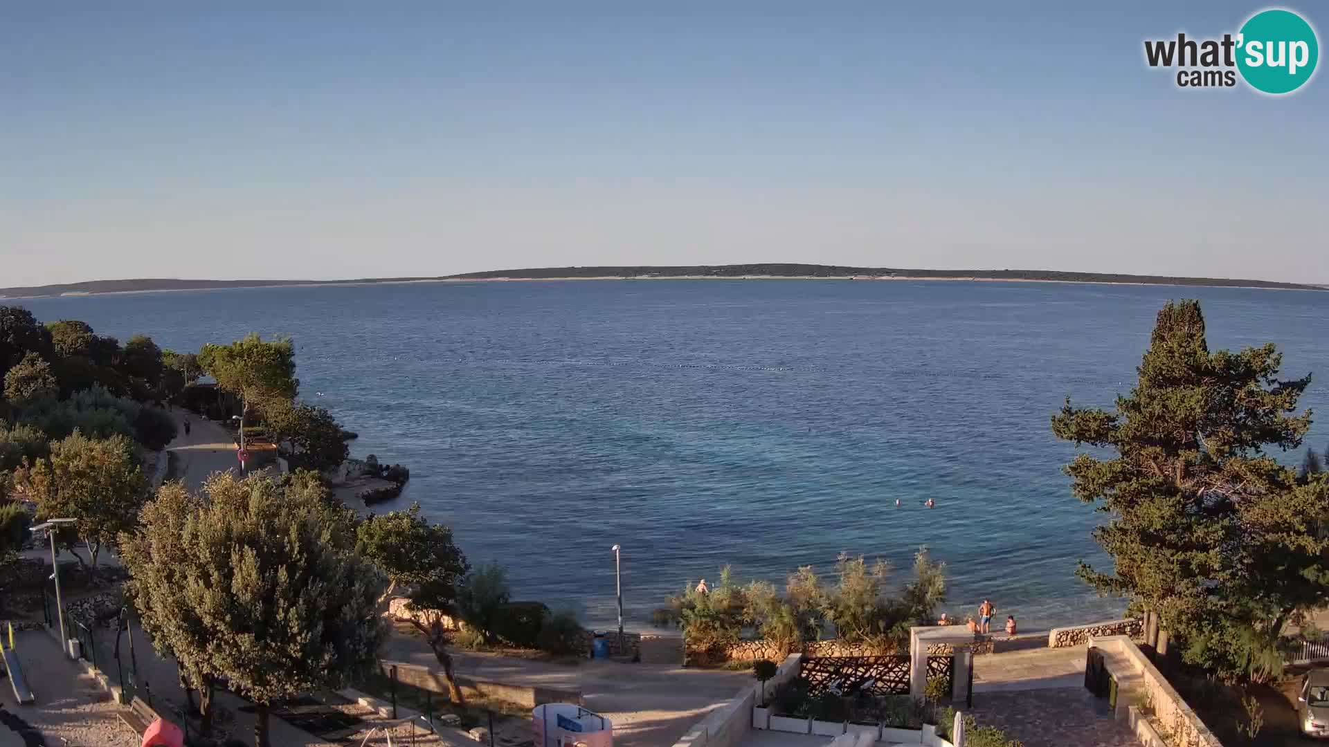 Webcam Plage Male Mandre – Vue en direct depuis l’île de Pag