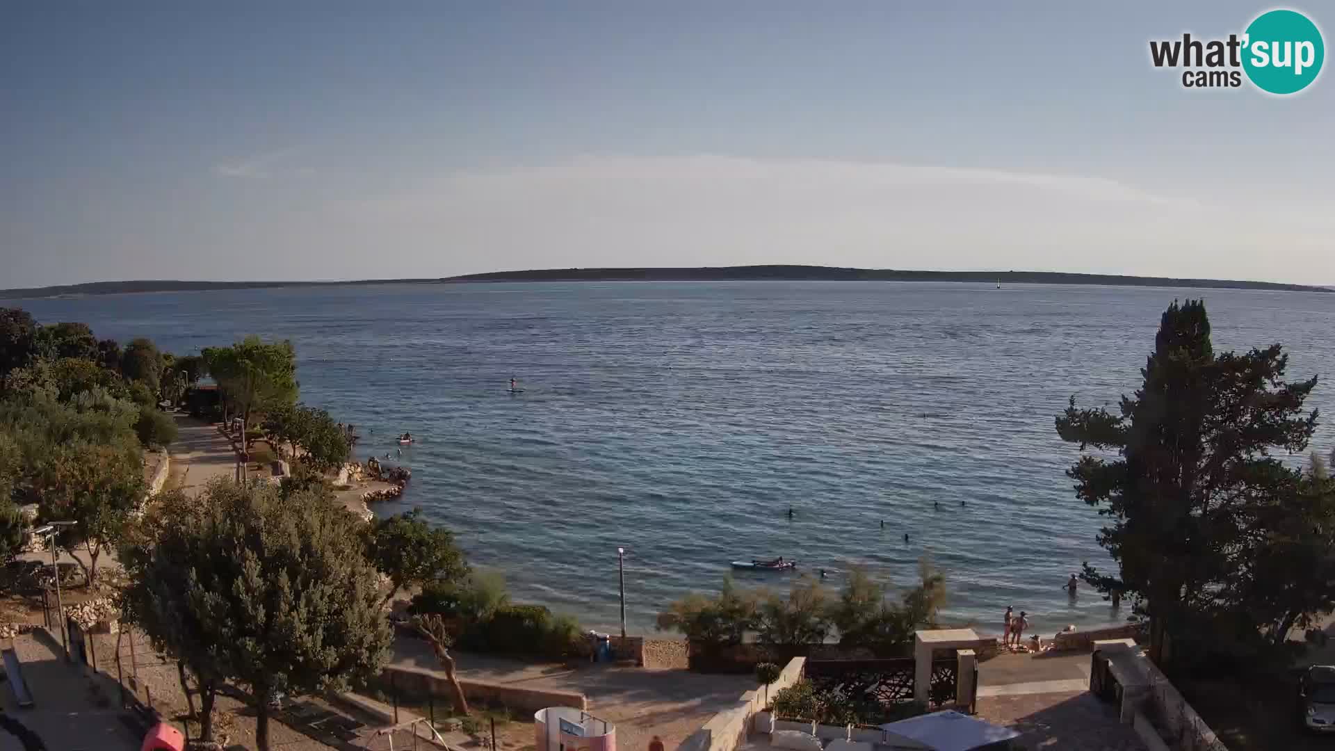 Web kamera Plaža Male Mandre – Pogled uživo s otoka Paga