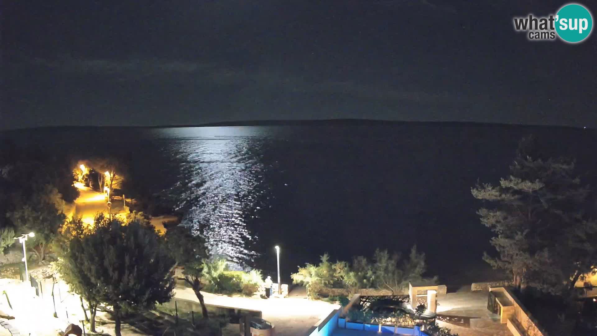 Webcam Plage Male Mandre – Vue en direct depuis l’île de Pag
