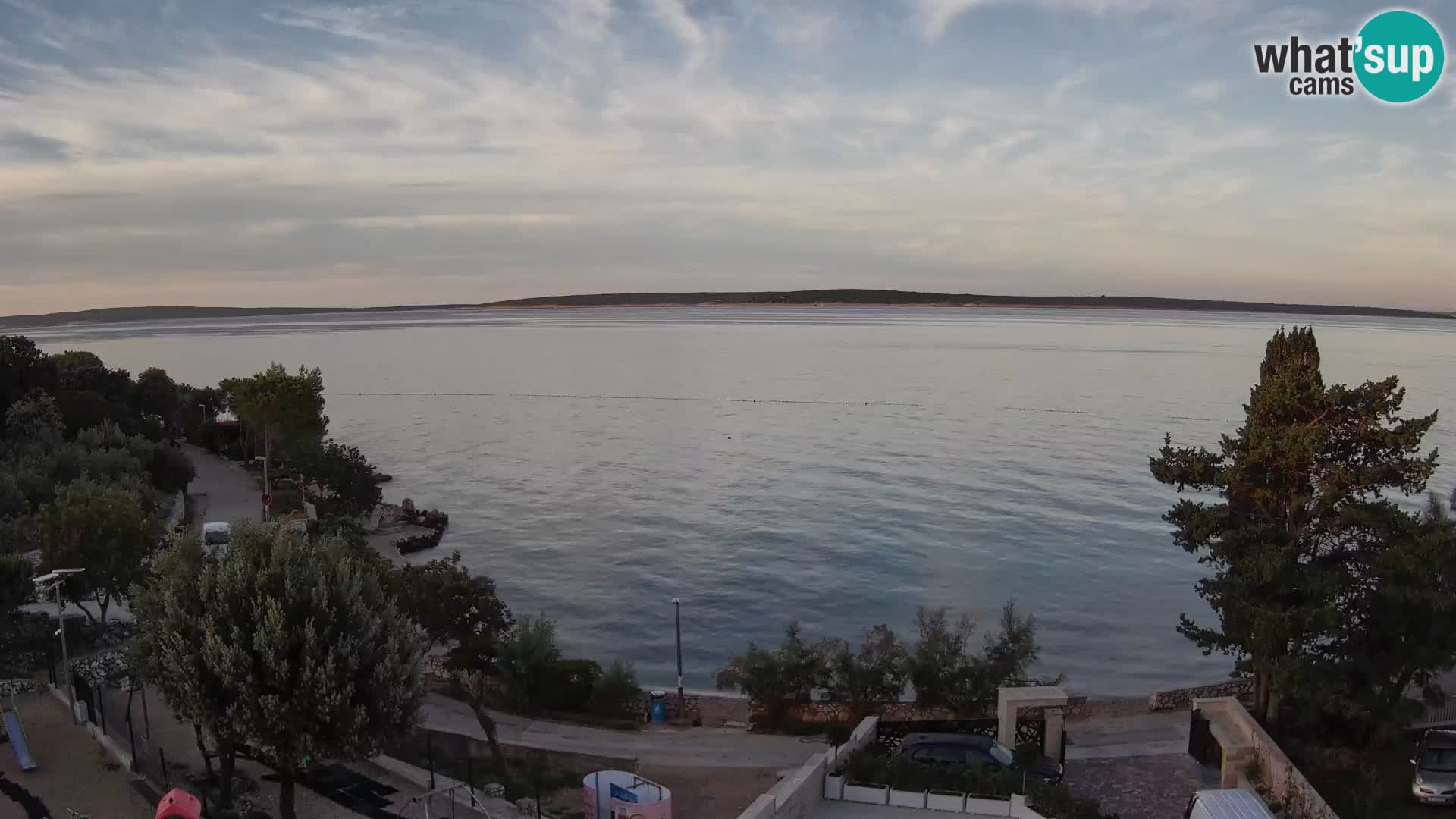 Webcam Plage Male Mandre – Vue en direct depuis l’île de Pag