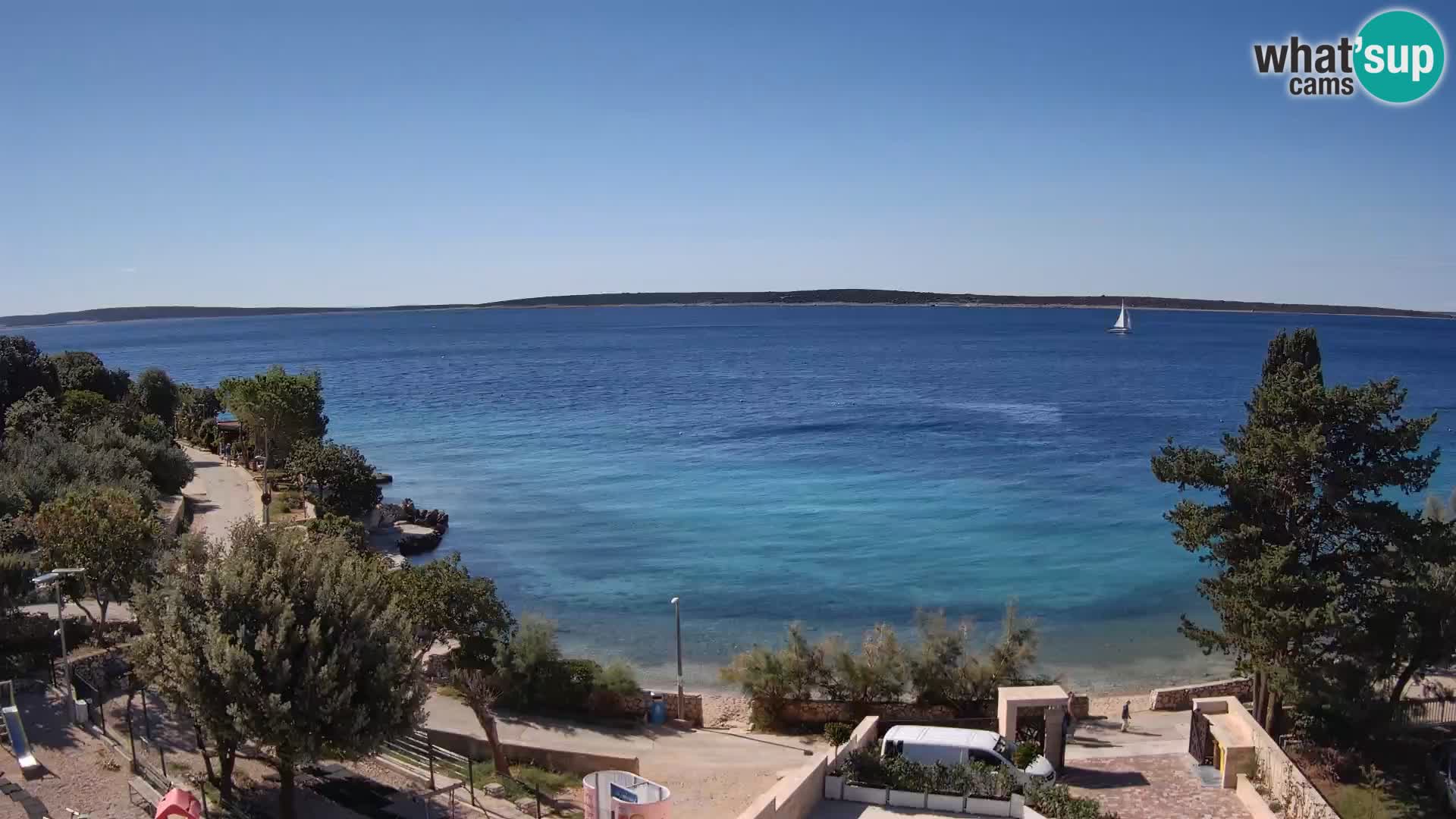 Webcam Plaža Male Mandre – Diretta dalla spiaggia sull’isola di Pag
