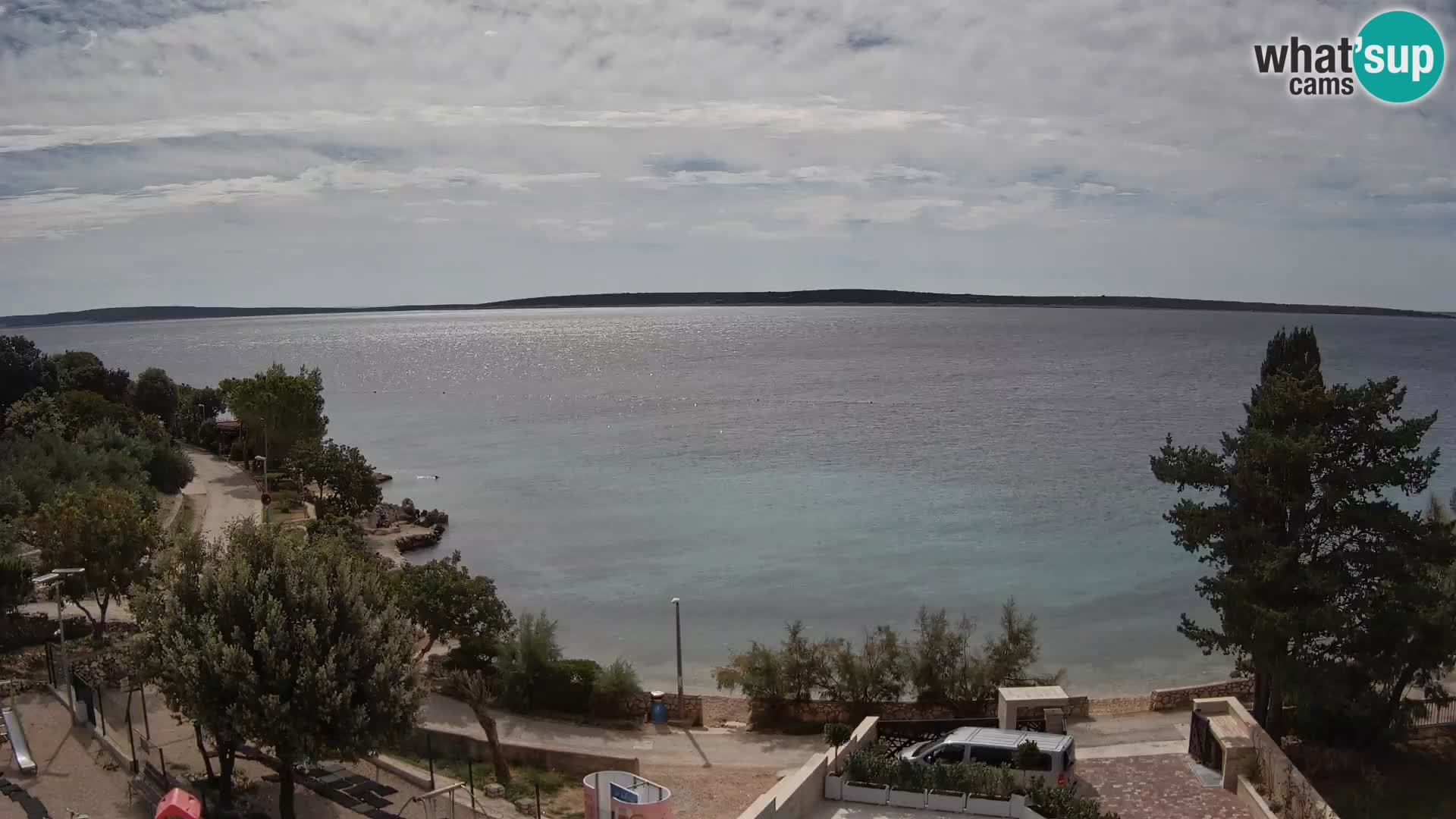 Web kamera Plaža Male Mandre – Pogled uživo s otoka Paga