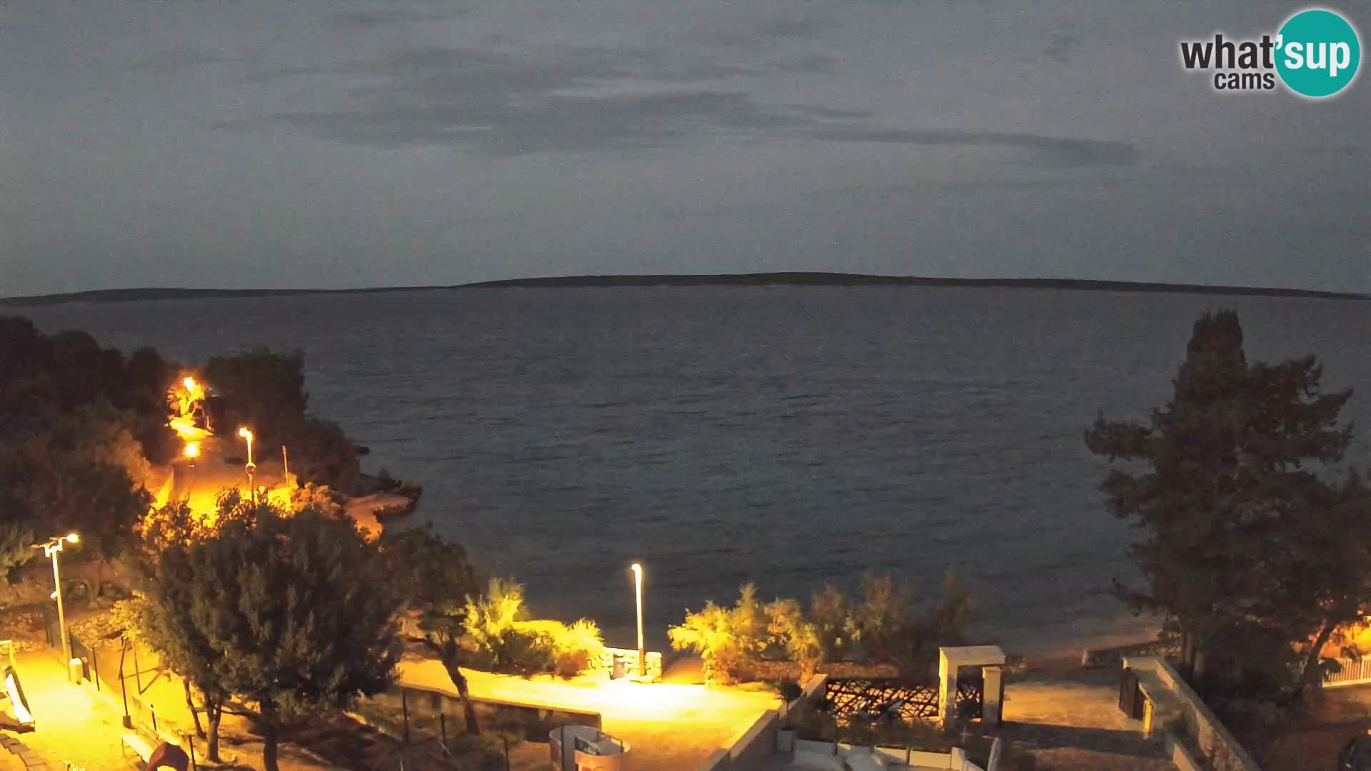 Webcam Plage Male Mandre – Vue en direct depuis l’île de Pag