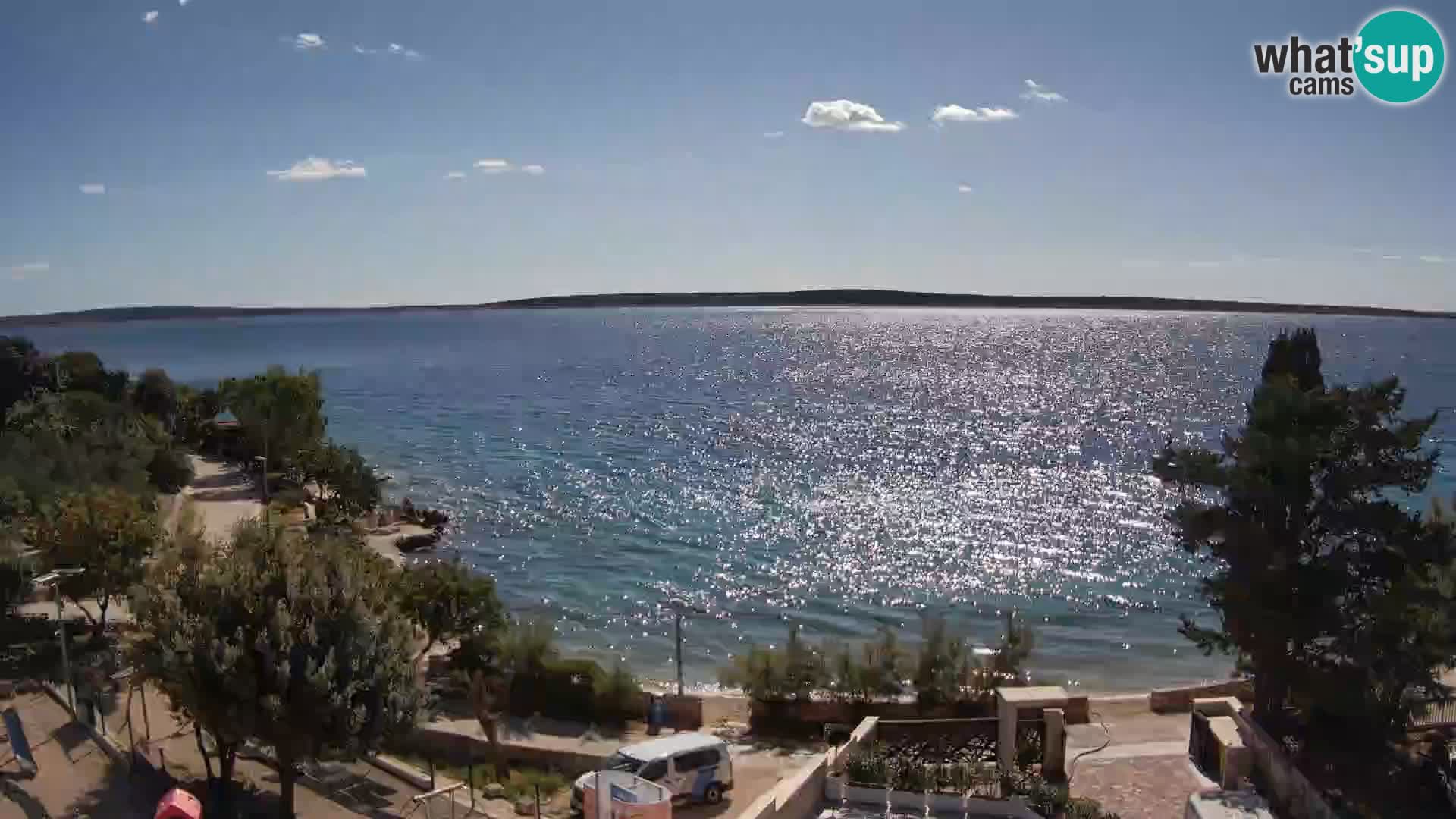 Webcam Plaža Male Mandre – Diretta dalla spiaggia sull’isola di Pag