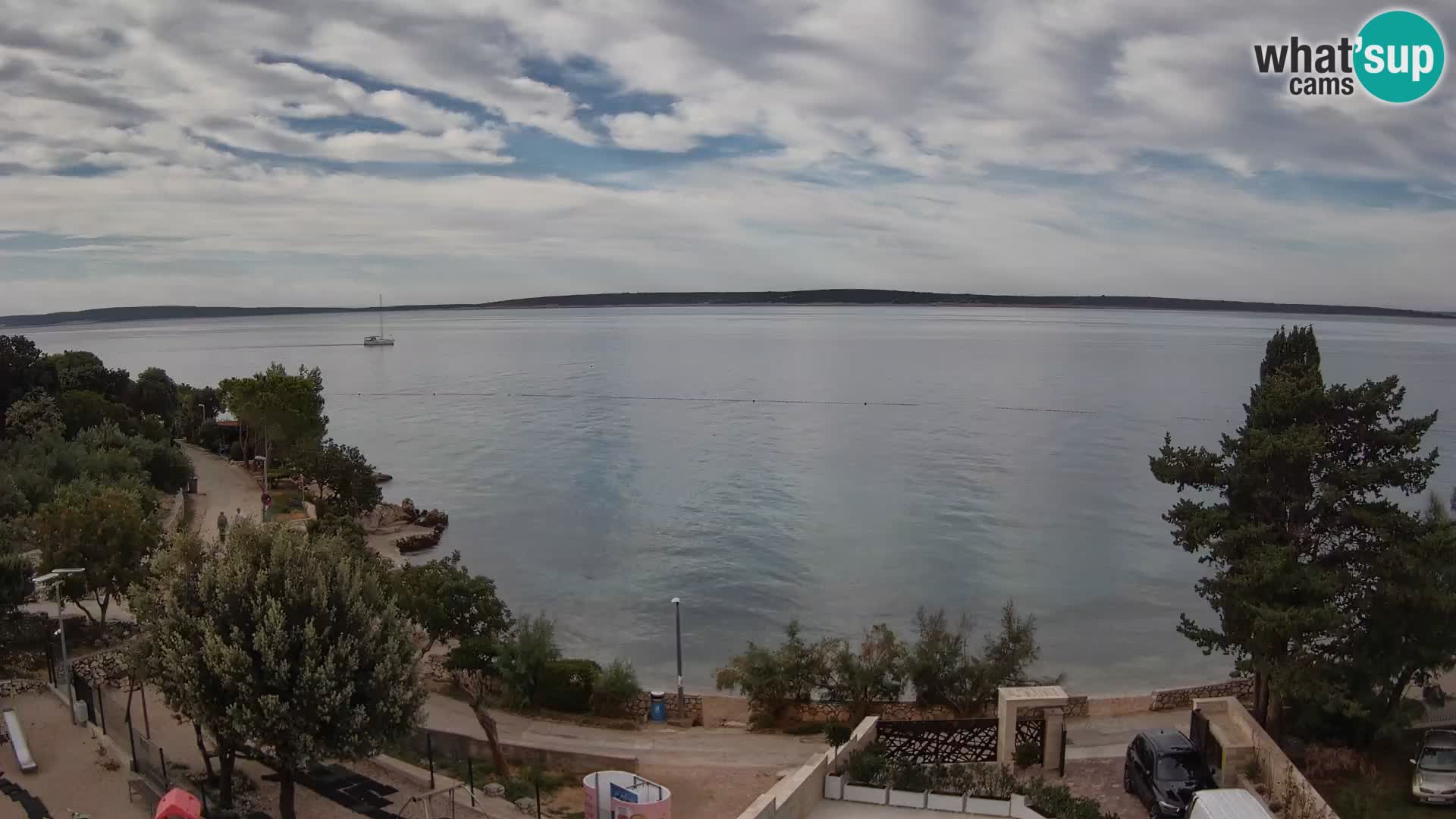 Webcam Plage Male Mandre – Vue en direct depuis l’île de Pag