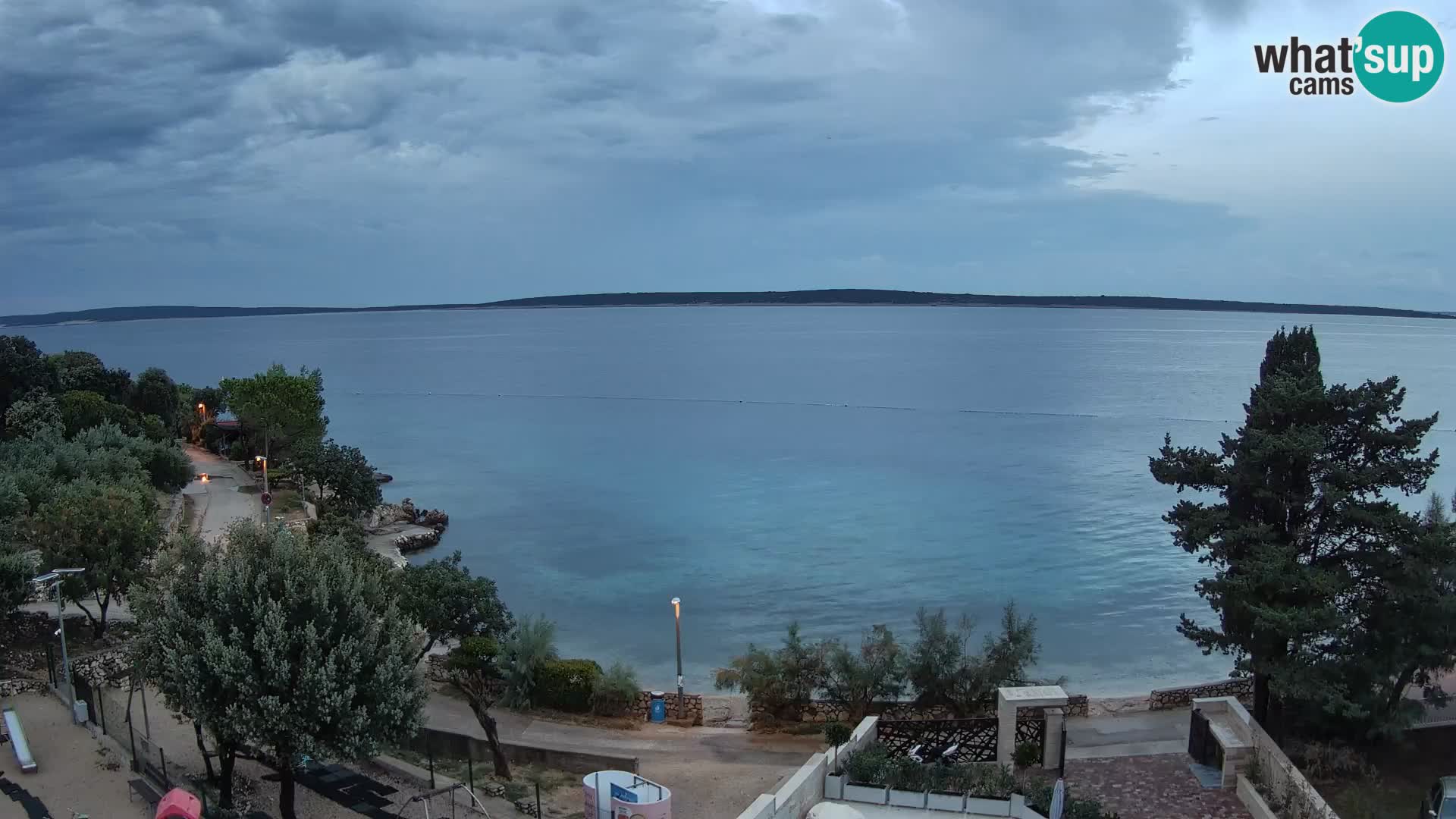 Web kamera Plaža Male Mandre – Pogled uživo s otoka Paga