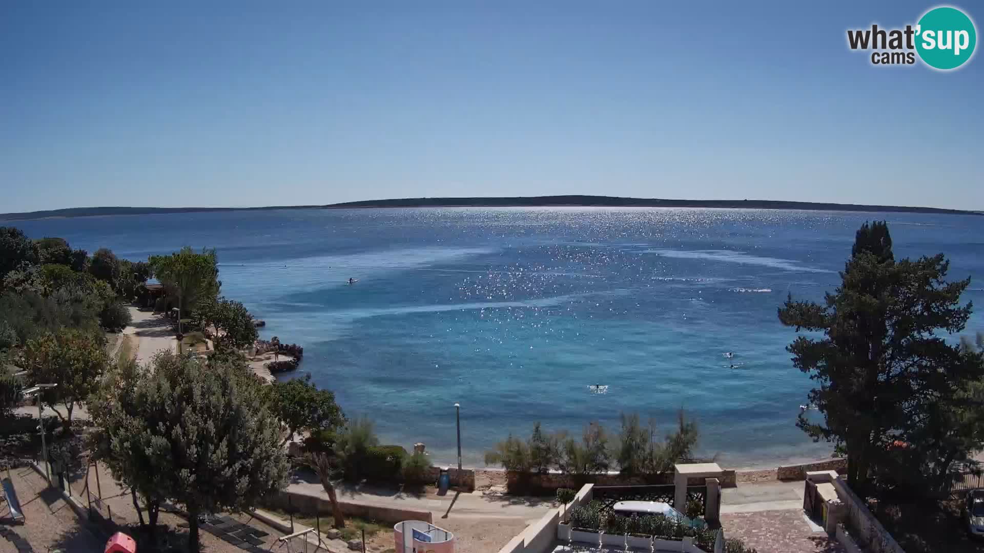 Web kamera Plaža Male Mandre – Pogled uživo s otoka Paga