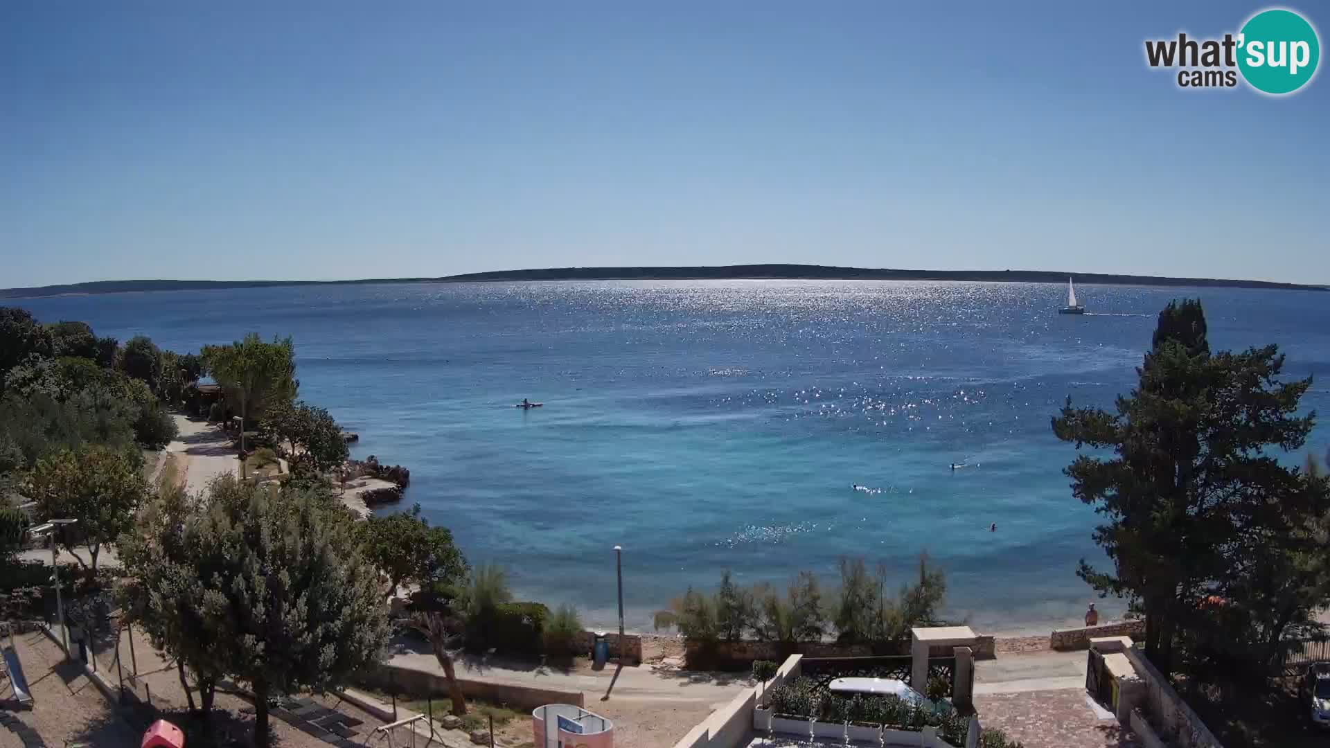 Webcam Plage Male Mandre – Vue en direct depuis l’île de Pag