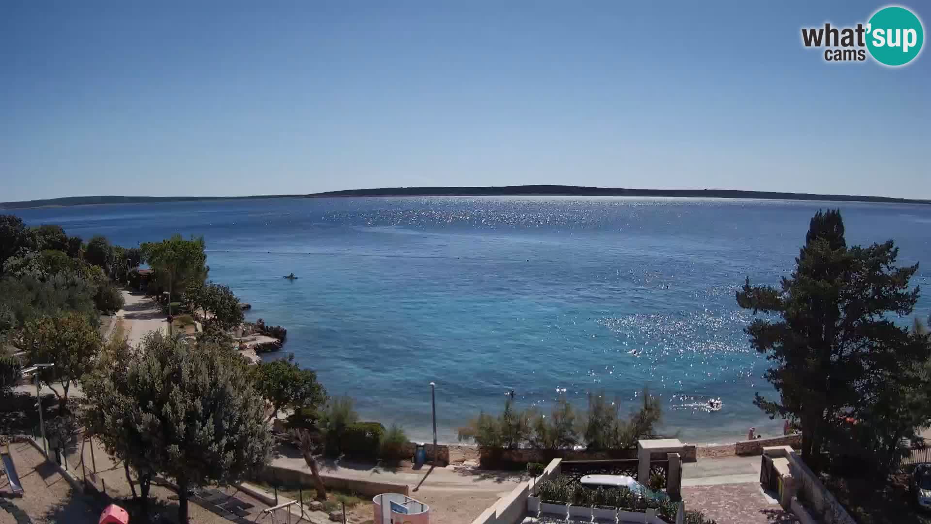 Webcam Plage Male Mandre – Vue en direct depuis l’île de Pag