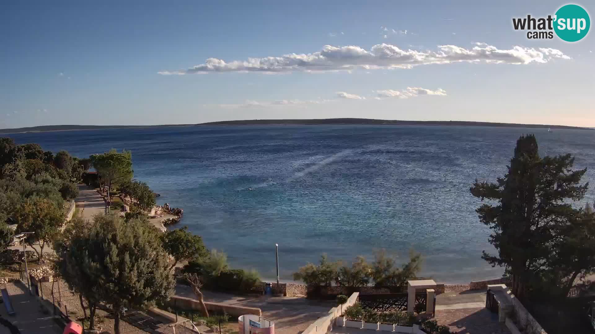 Web kamera Plaža Male Mandre – Pogled uživo s otoka Paga