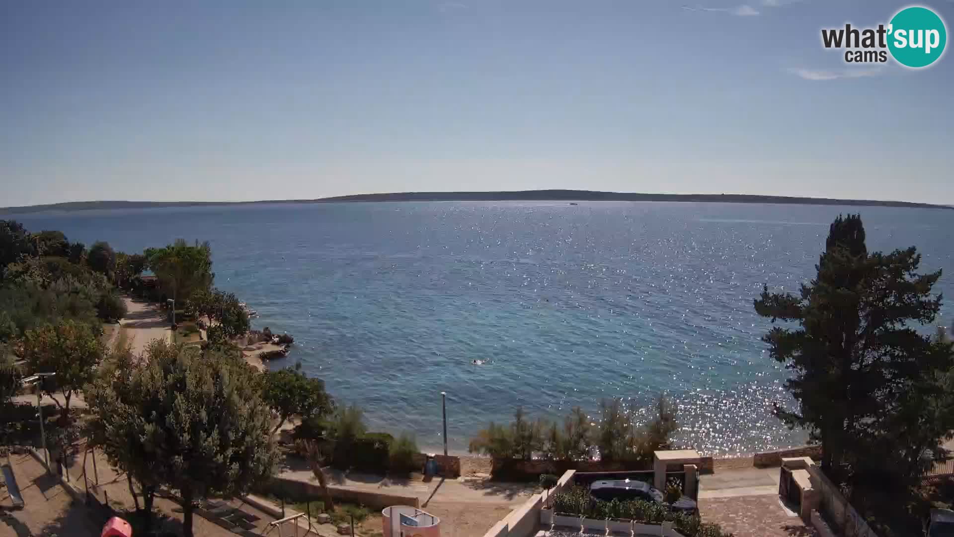 Web kamera Plaža Male Mandre – Pogled uživo s otoka Paga