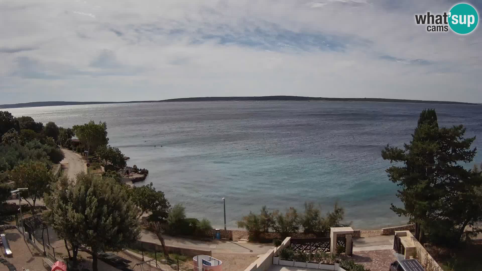 Webcam Plage Male Mandre – Vue en direct depuis l’île de Pag