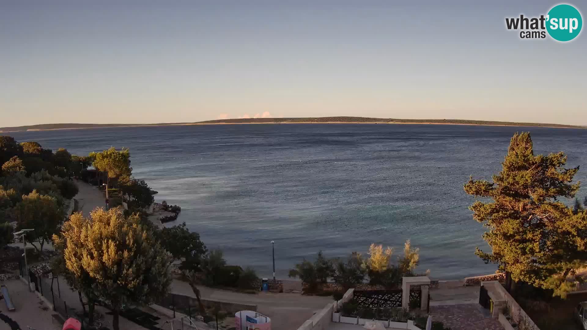 Webcam Plage Male Mandre – Vue en direct depuis l’île de Pag