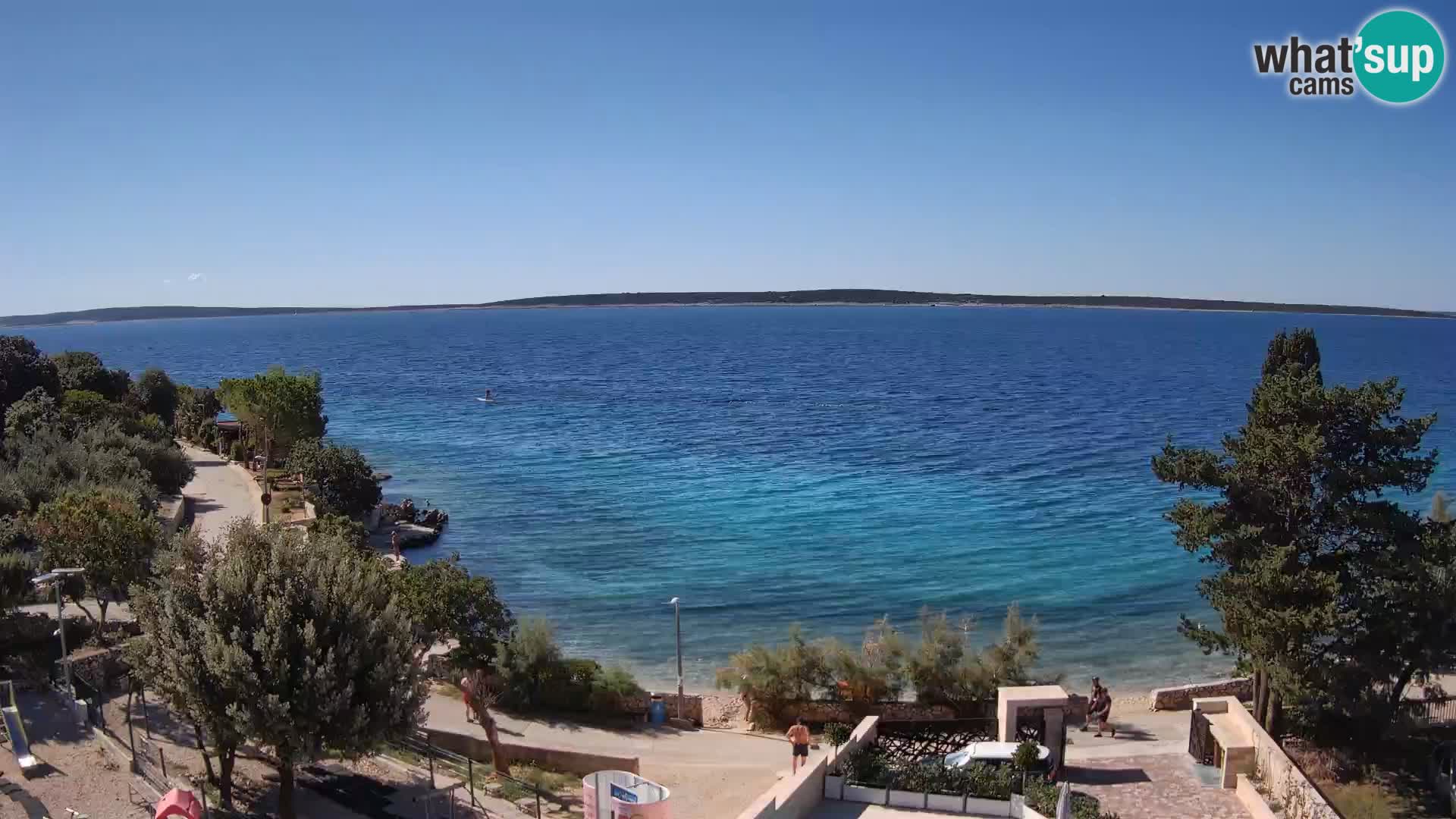 Web kamera Plaža Male Mandre – Pogled uživo s otoka Paga