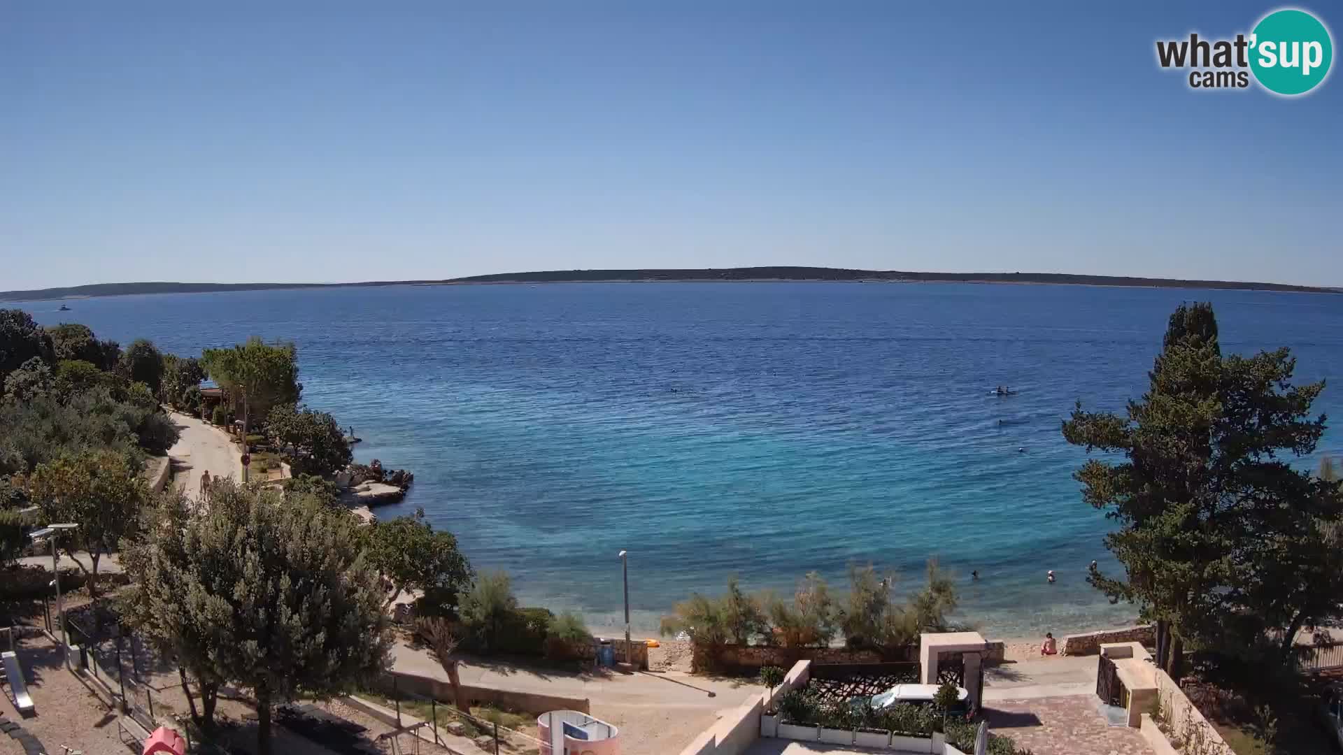 Webcam Plage Male Mandre – Vue en direct depuis l’île de Pag