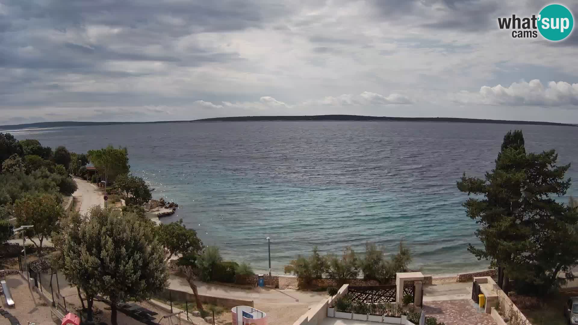 Web kamera Plaža Male Mandre – Pogled uživo s otoka Paga