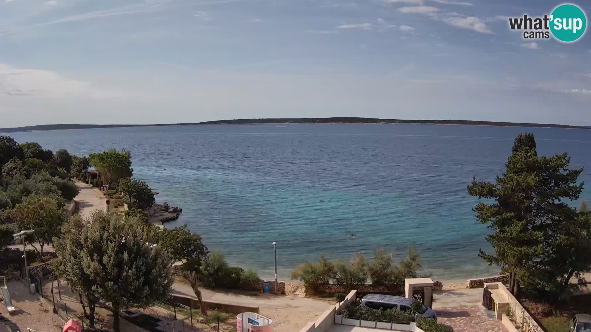 Webcam Plaža Male Mandre – Diretta dalla spiaggia sull’isola di Pag