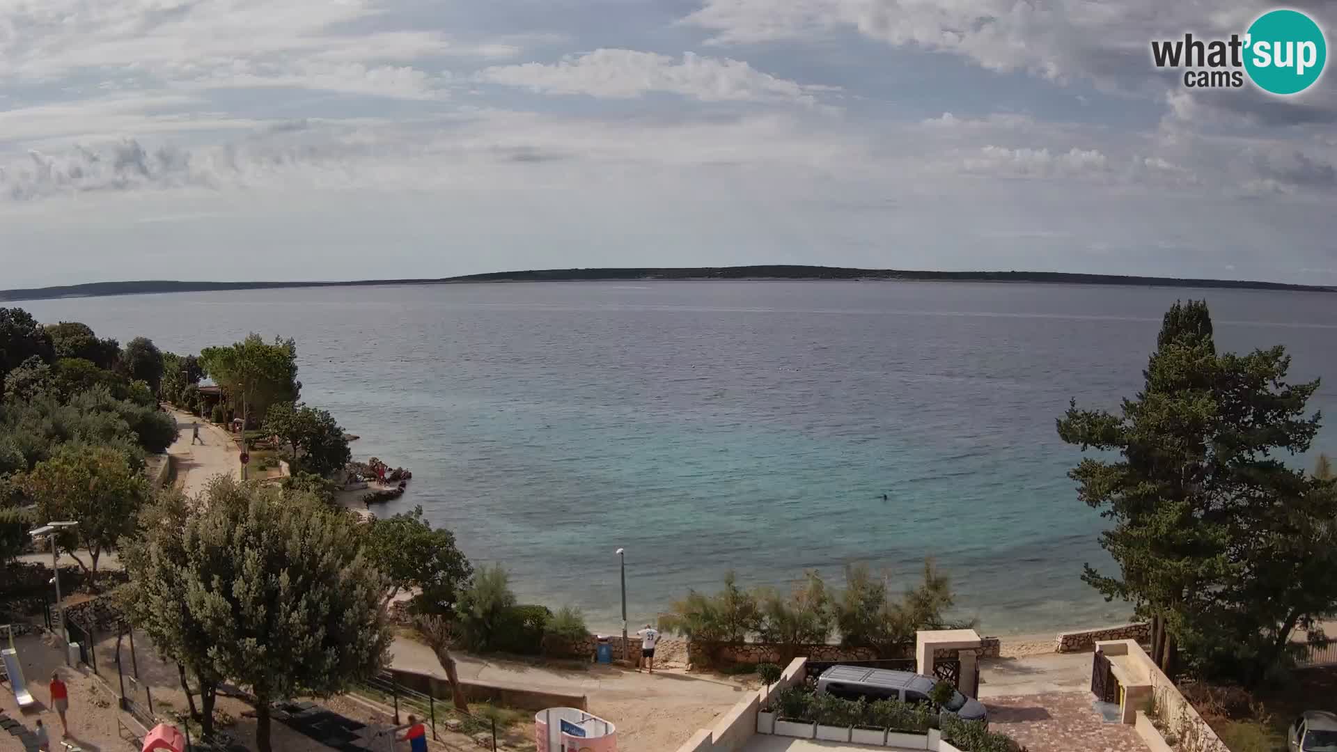 Web kamera Plaža Male Mandre – Pogled uživo s otoka Paga