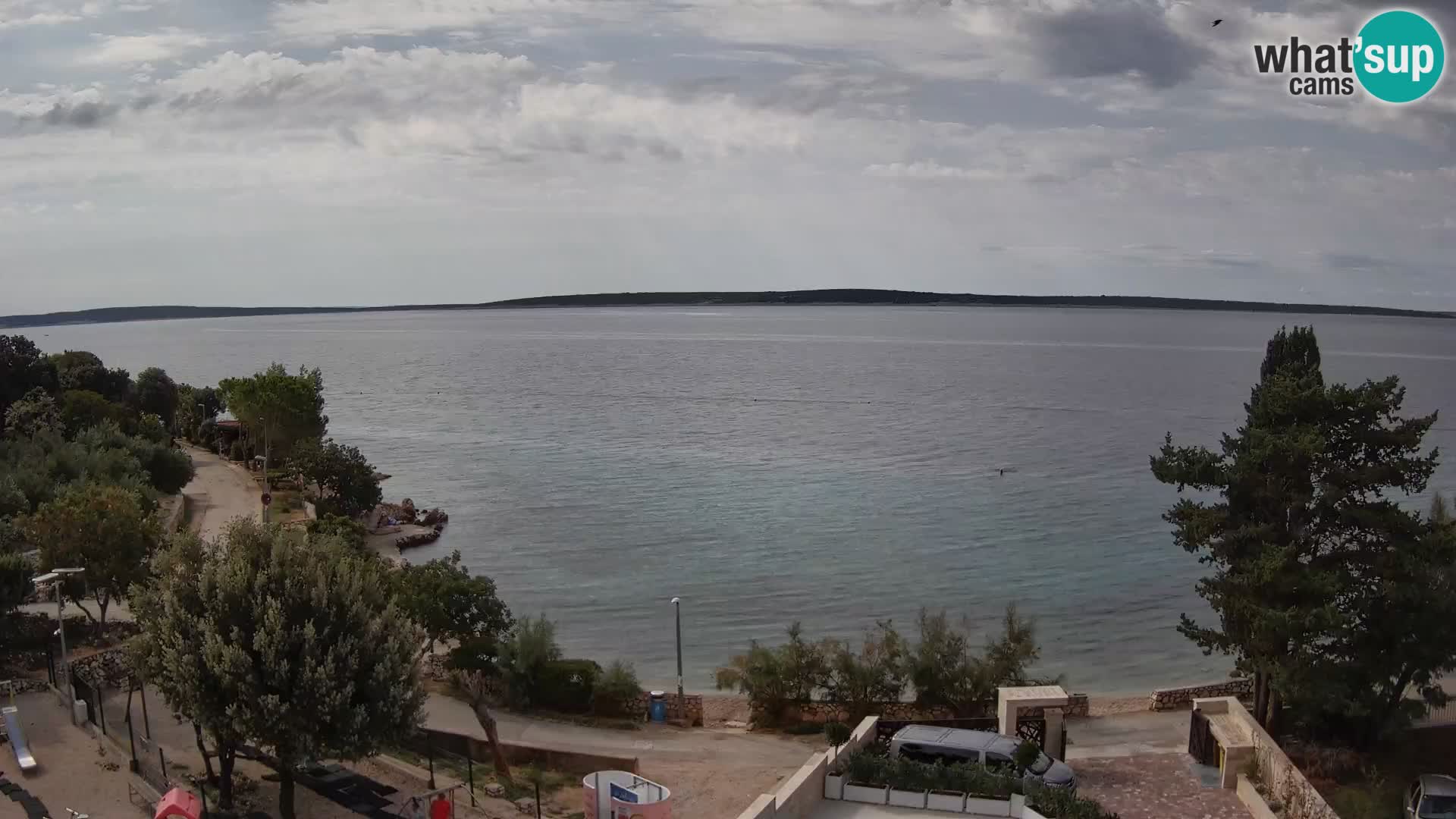 Web kamera Plaža Male Mandre – Pogled uživo s otoka Paga