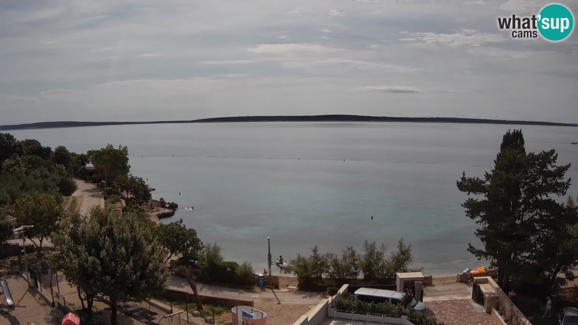 Webcam Plage Male Mandre – Vue en direct depuis l’île de Pag