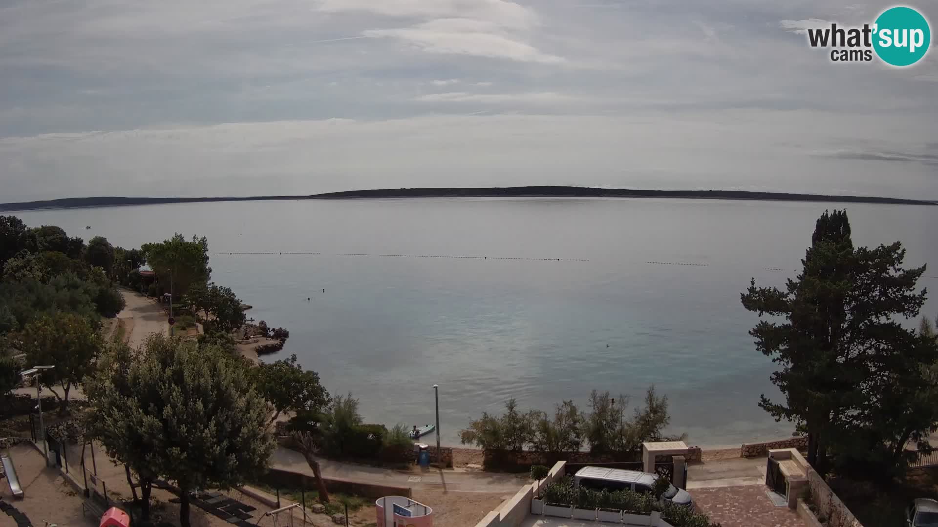 Webcam Plage Male Mandre – Vue en direct depuis l’île de Pag
