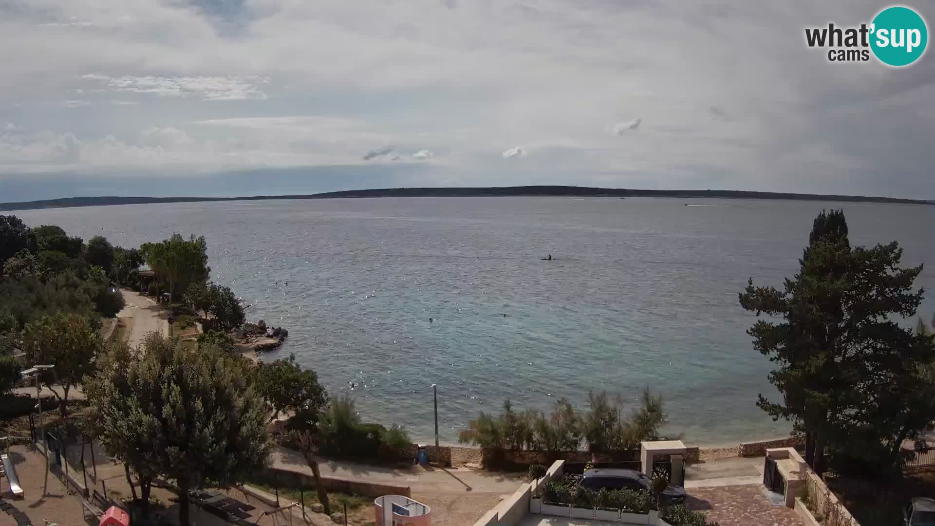 Web kamera Plaža Male Mandre – Pogled uživo s otoka Paga