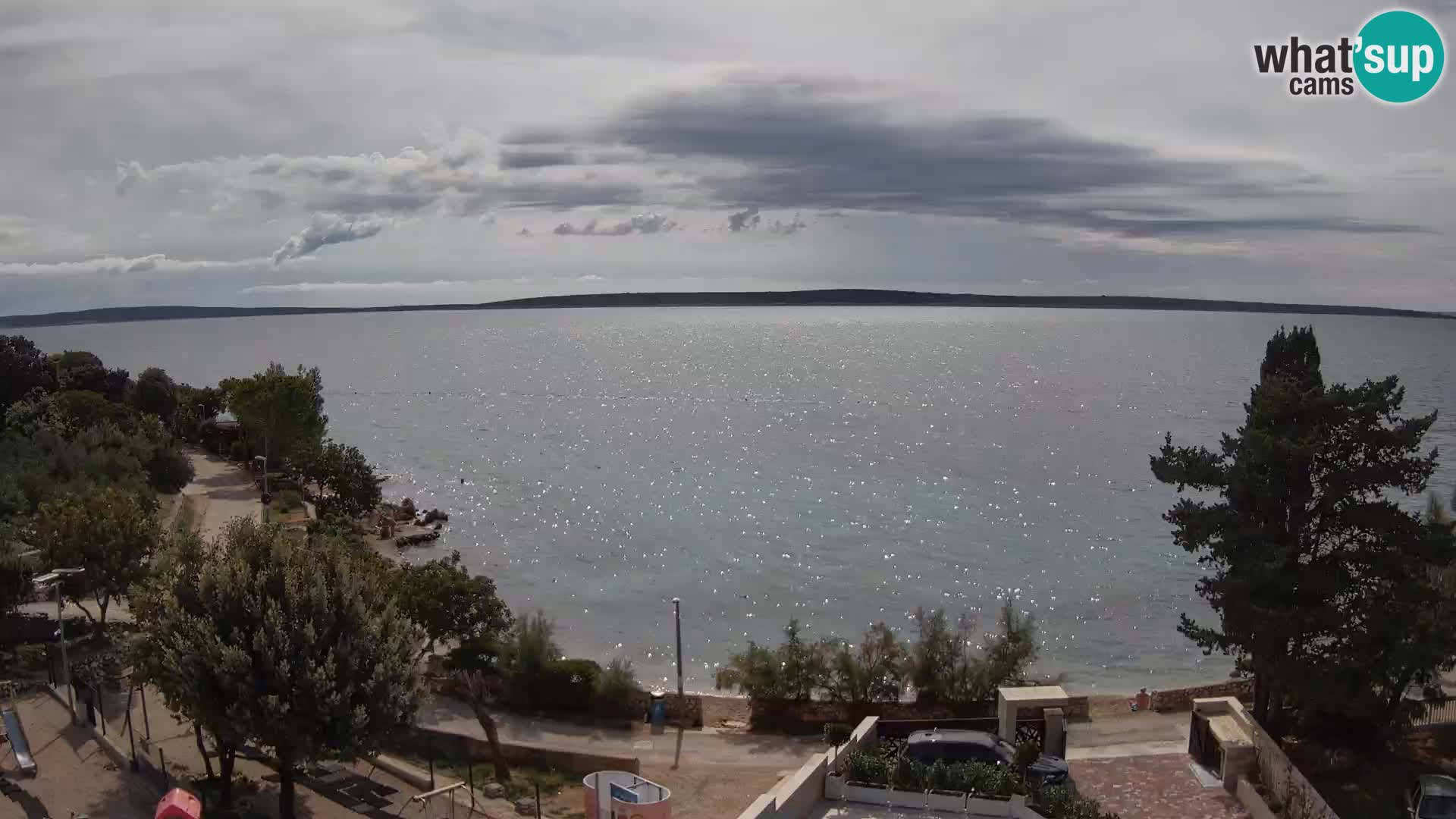 Webcam Plage Male Mandre – Vue en direct depuis l’île de Pag