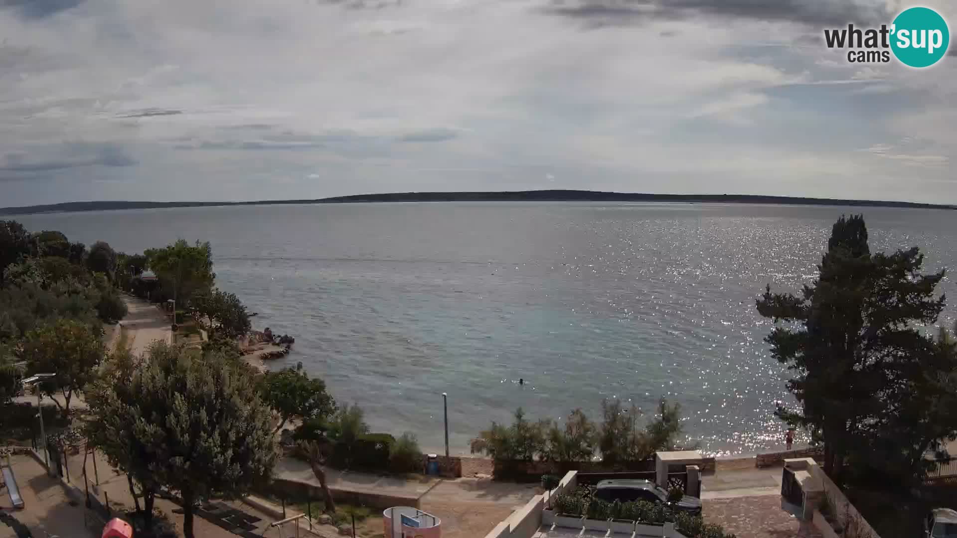 Web kamera Plaža Male Mandre – Pogled uživo s otoka Paga