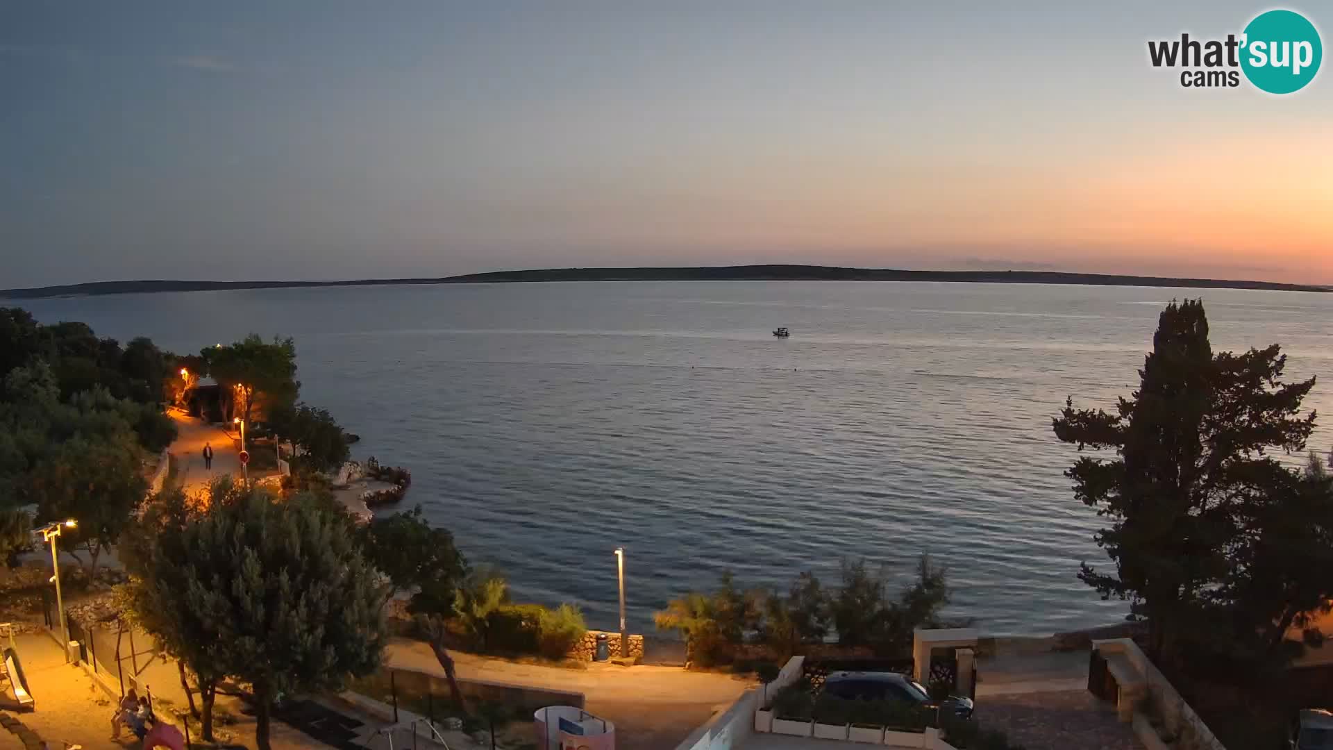 Webcam Plage Male Mandre – Vue en direct depuis l’île de Pag