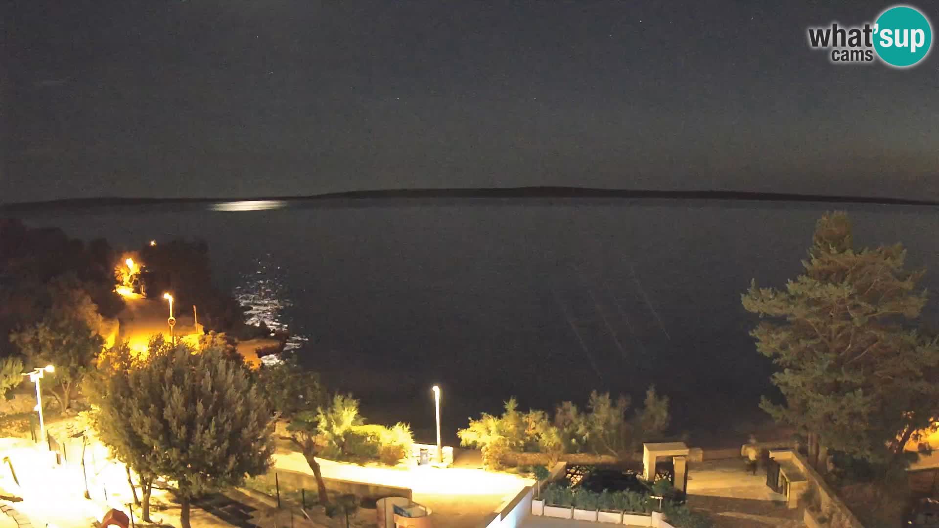 Webcam Plage Male Mandre – Vue en direct depuis l’île de Pag