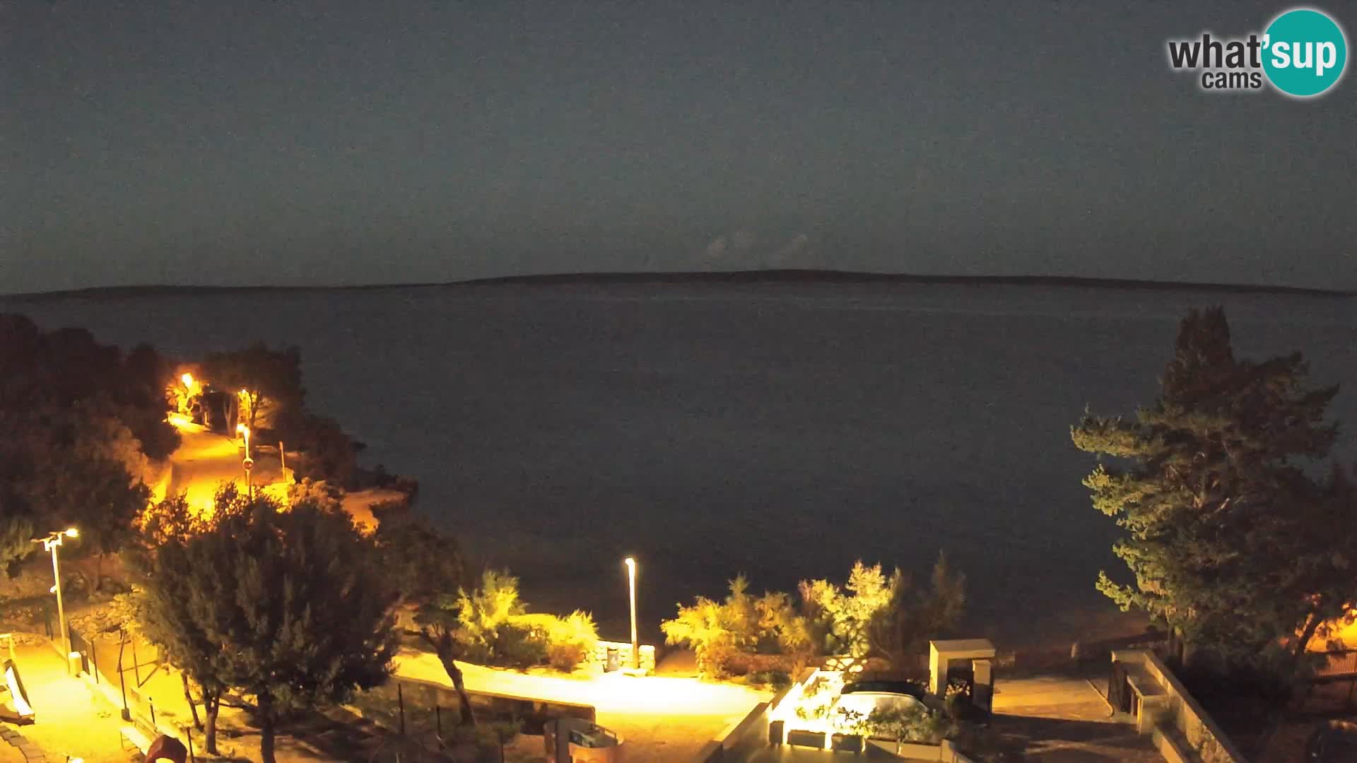 Webcam Plage Male Mandre – Vue en direct depuis l’île de Pag