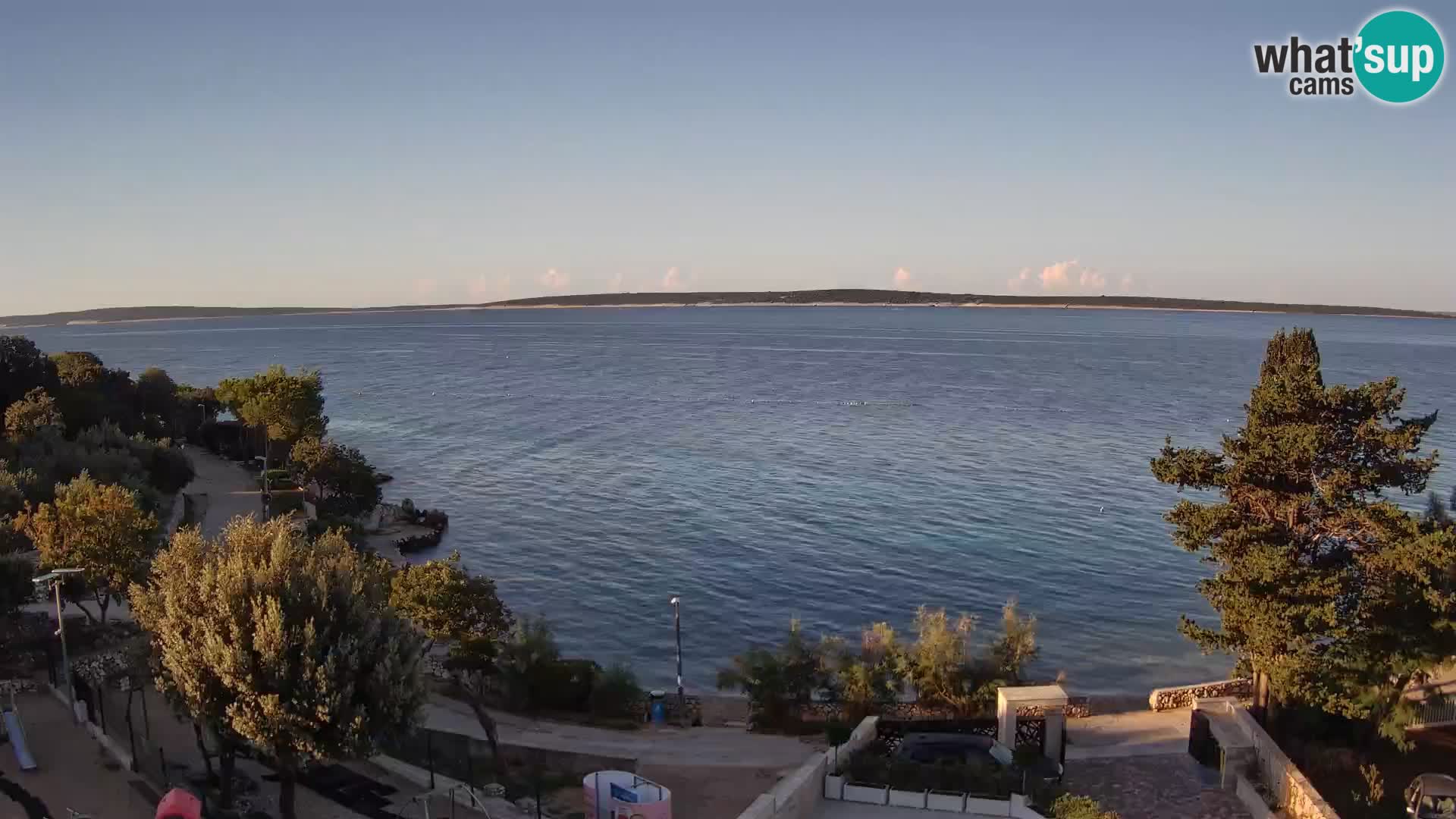 Webcam Plage Male Mandre – Vue en direct depuis l’île de Pag