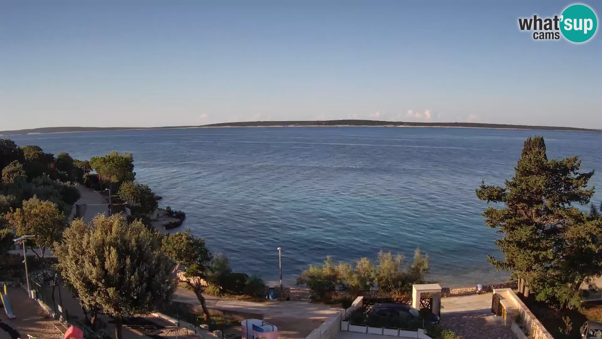 Webcam Plage Male Mandre – Vue en direct depuis l’île de Pag