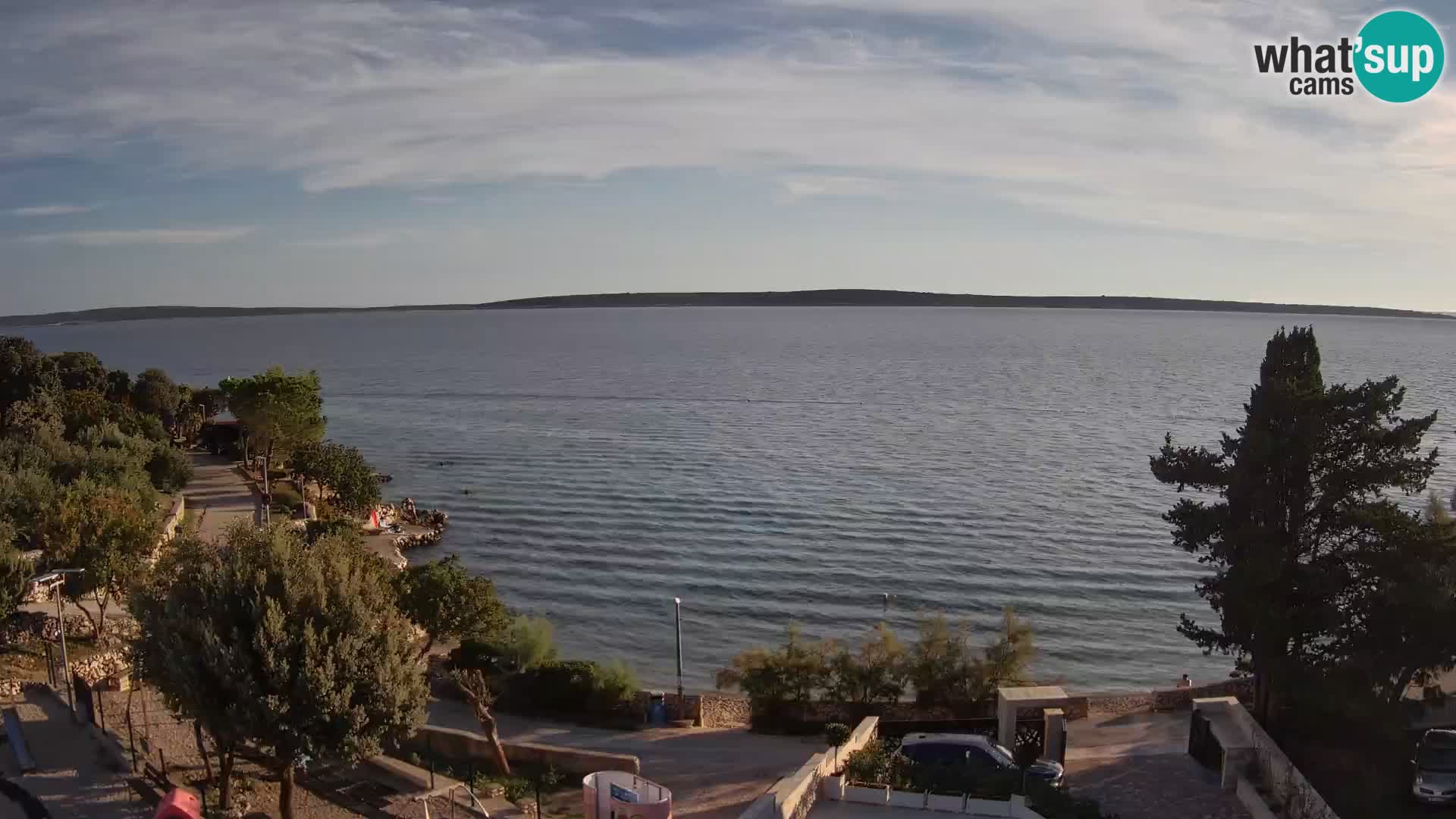 Web kamera Plaža Male Mandre – Pogled uživo s otoka Paga