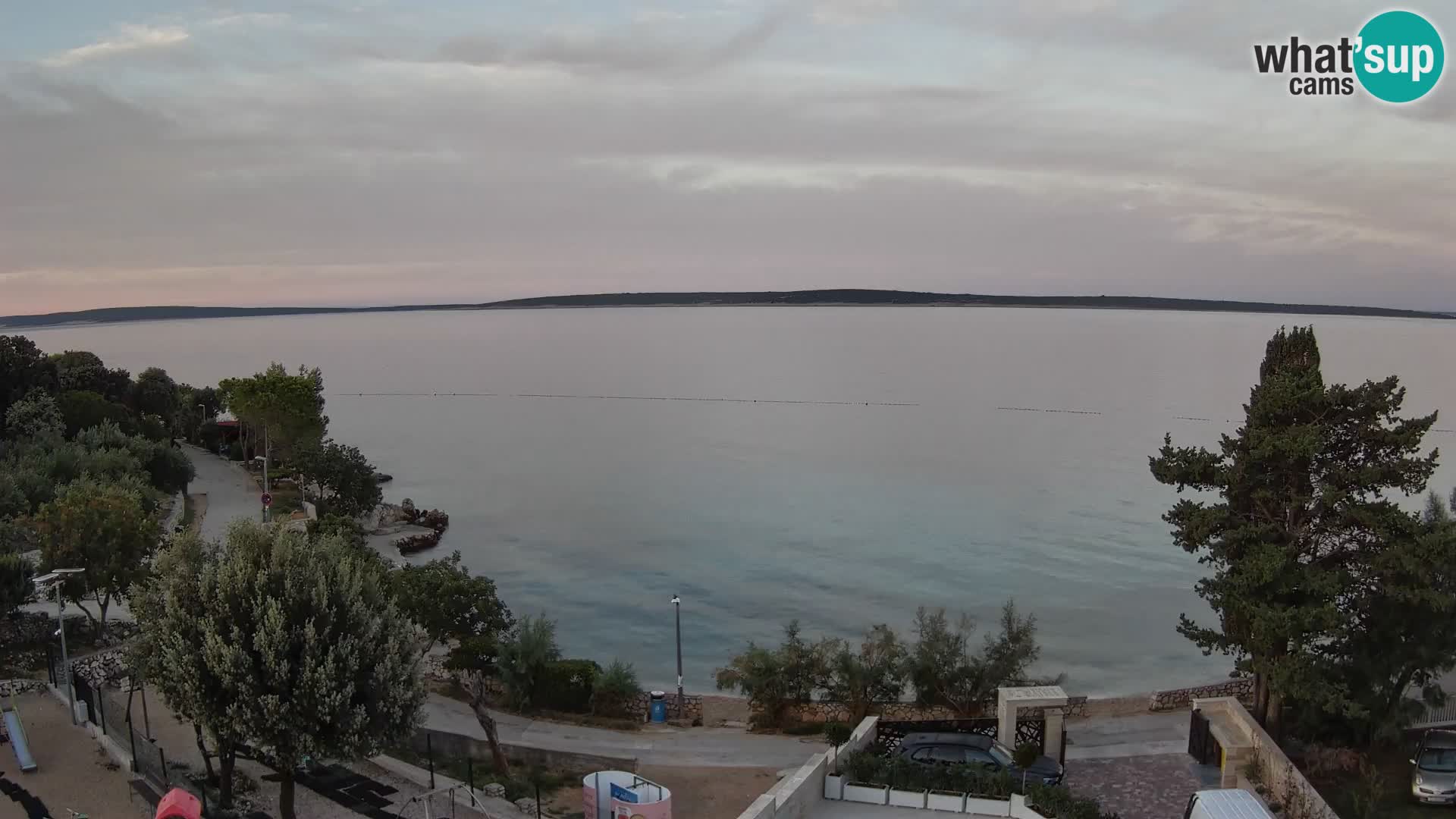 Webcam Plage Male Mandre – Vue en direct depuis l’île de Pag